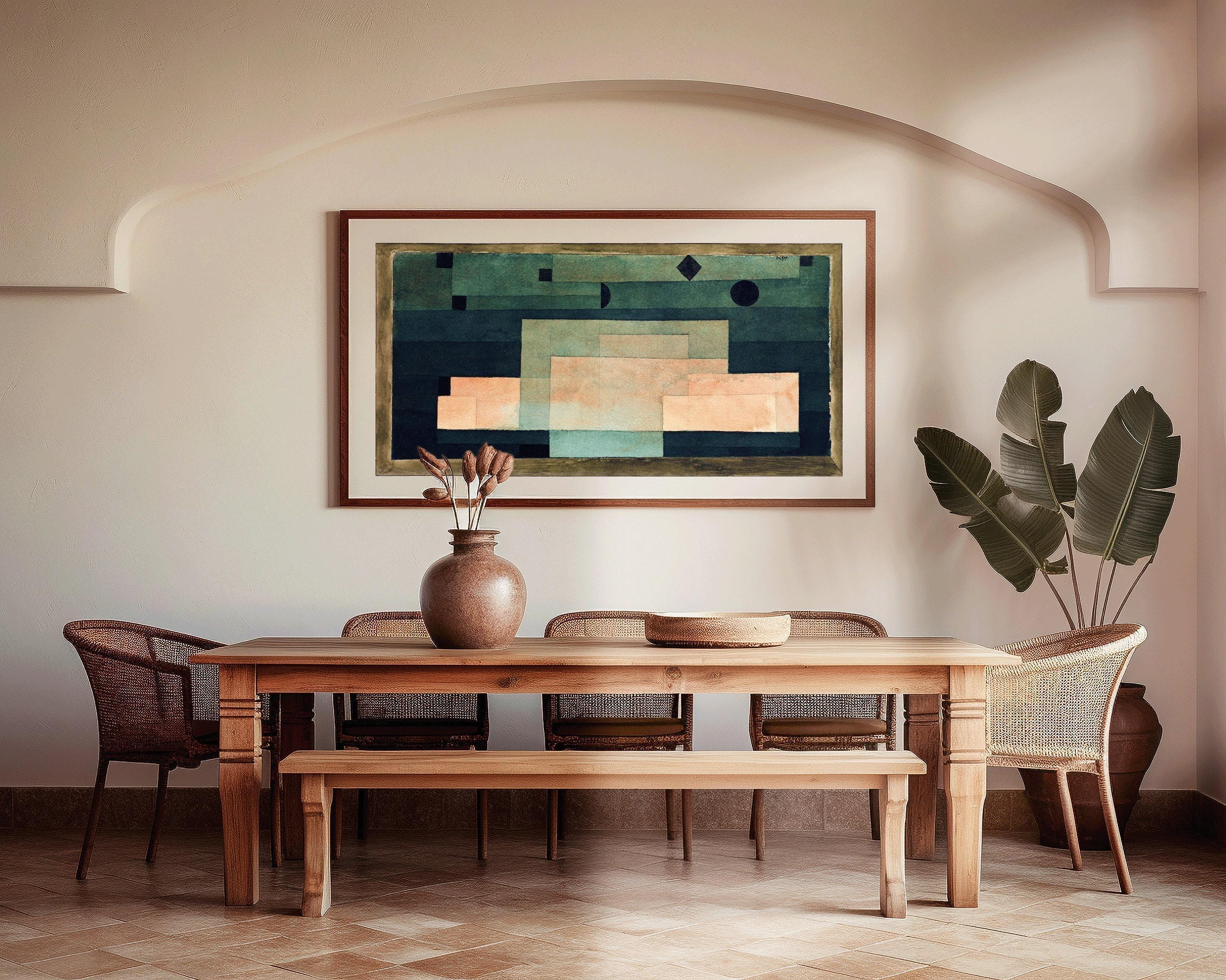 Paul Klee - The Firmament Above the Temple | Modern Abstract Wide Panoramic Art (available handframed or unframed) 2x1 - 9ArtPrints