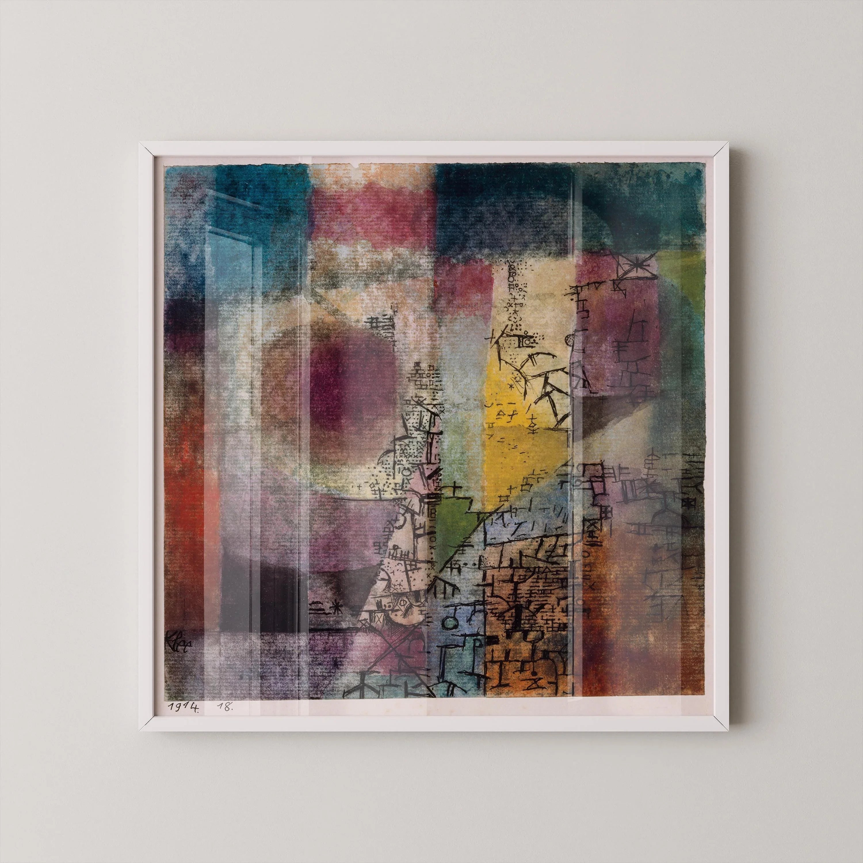 Paul Klee - Untitled (1914) | Vintage Mid - century Modern Abstract Art Print (available handframed or unframed) 1x1 - 9ArtPrints