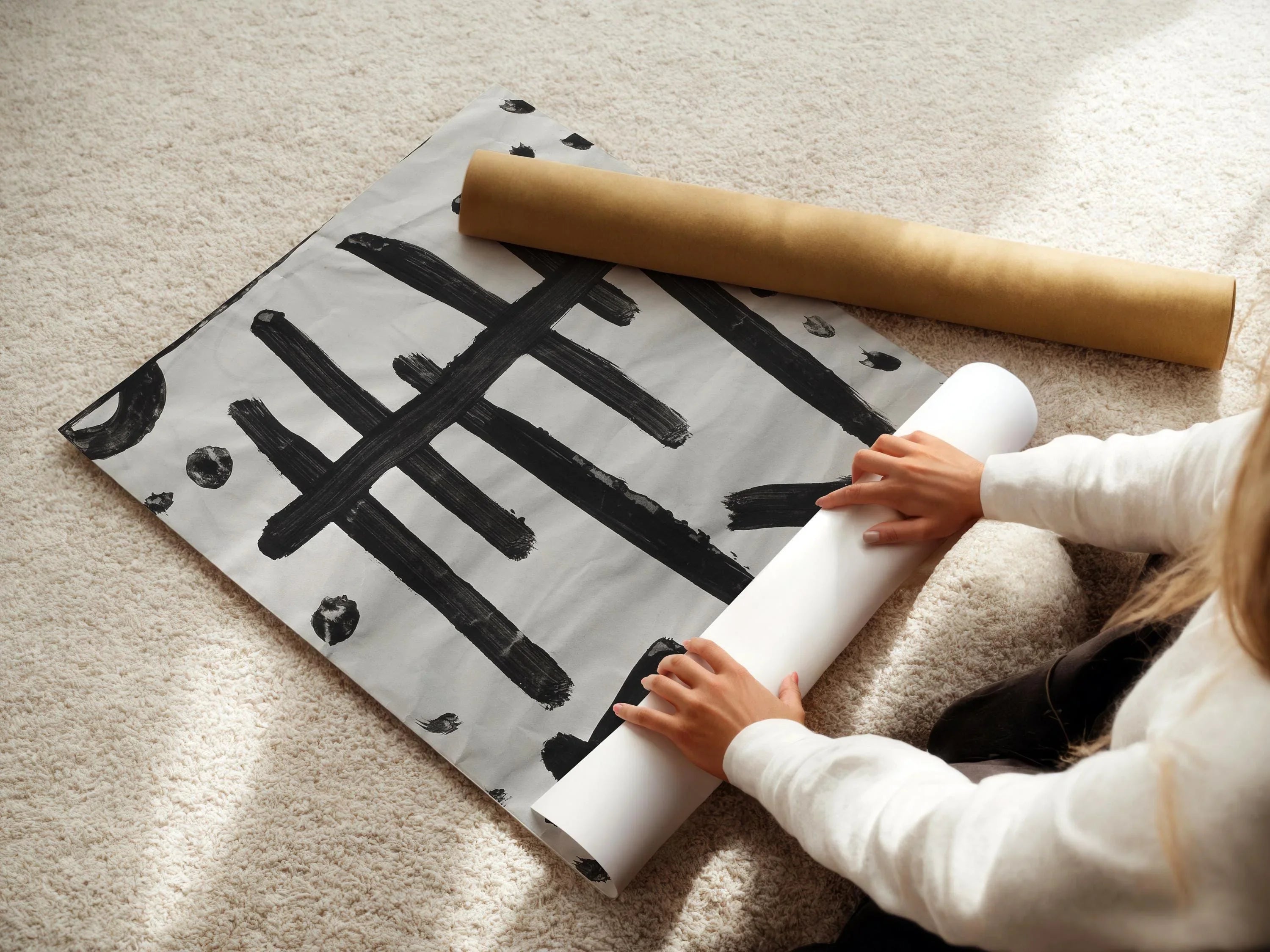 Paul Klee - Untitled (Geometric Compositions - 1940) | Striking Minimalist Abstract Art in Black and White available handframed or unframed - 9ArtPrints