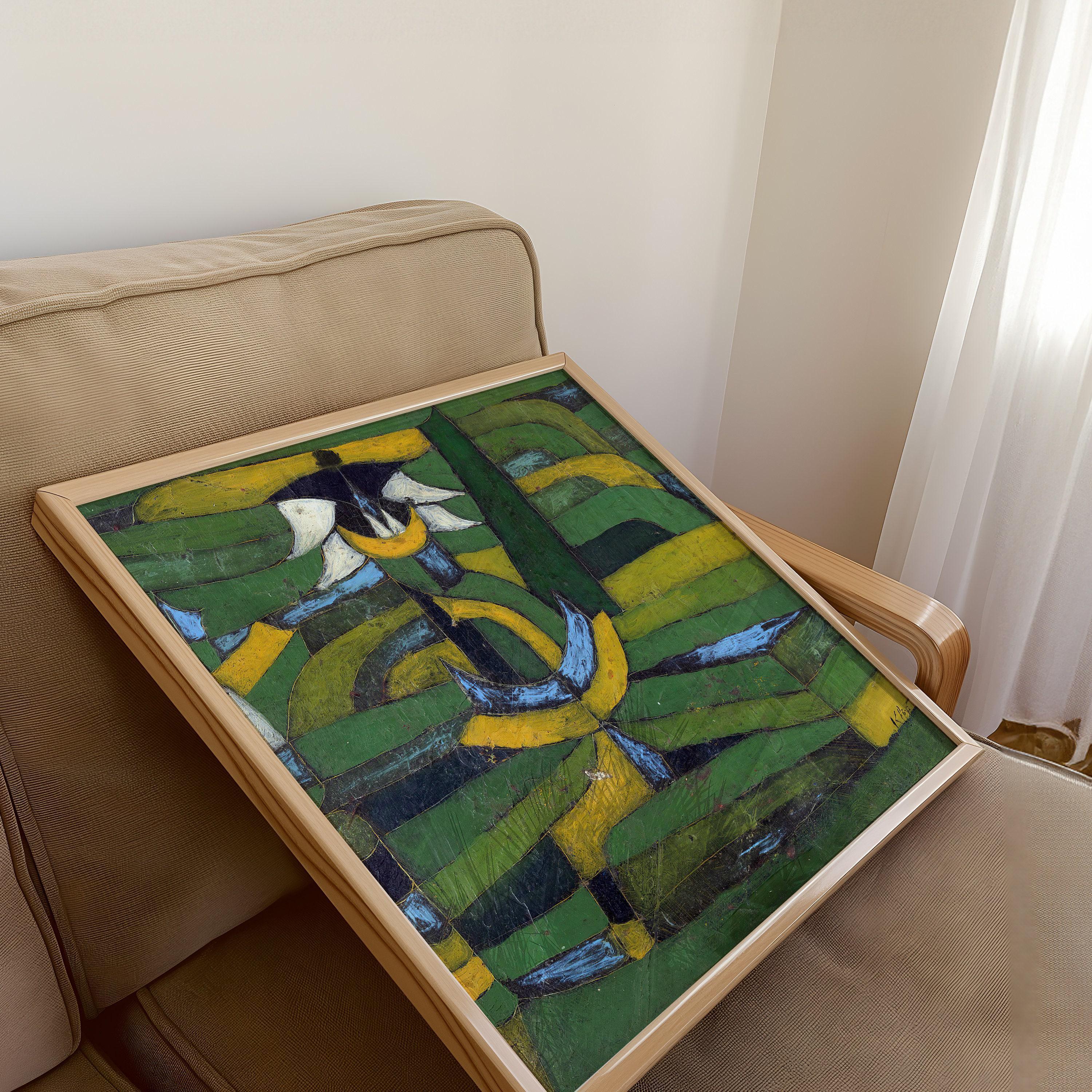 Paul Klee - White Blossom in the Garden | Vintage Mid - century Modern Abstract Art Print in Green (available handframed or unframed) 1x1 - 9ArtPrints