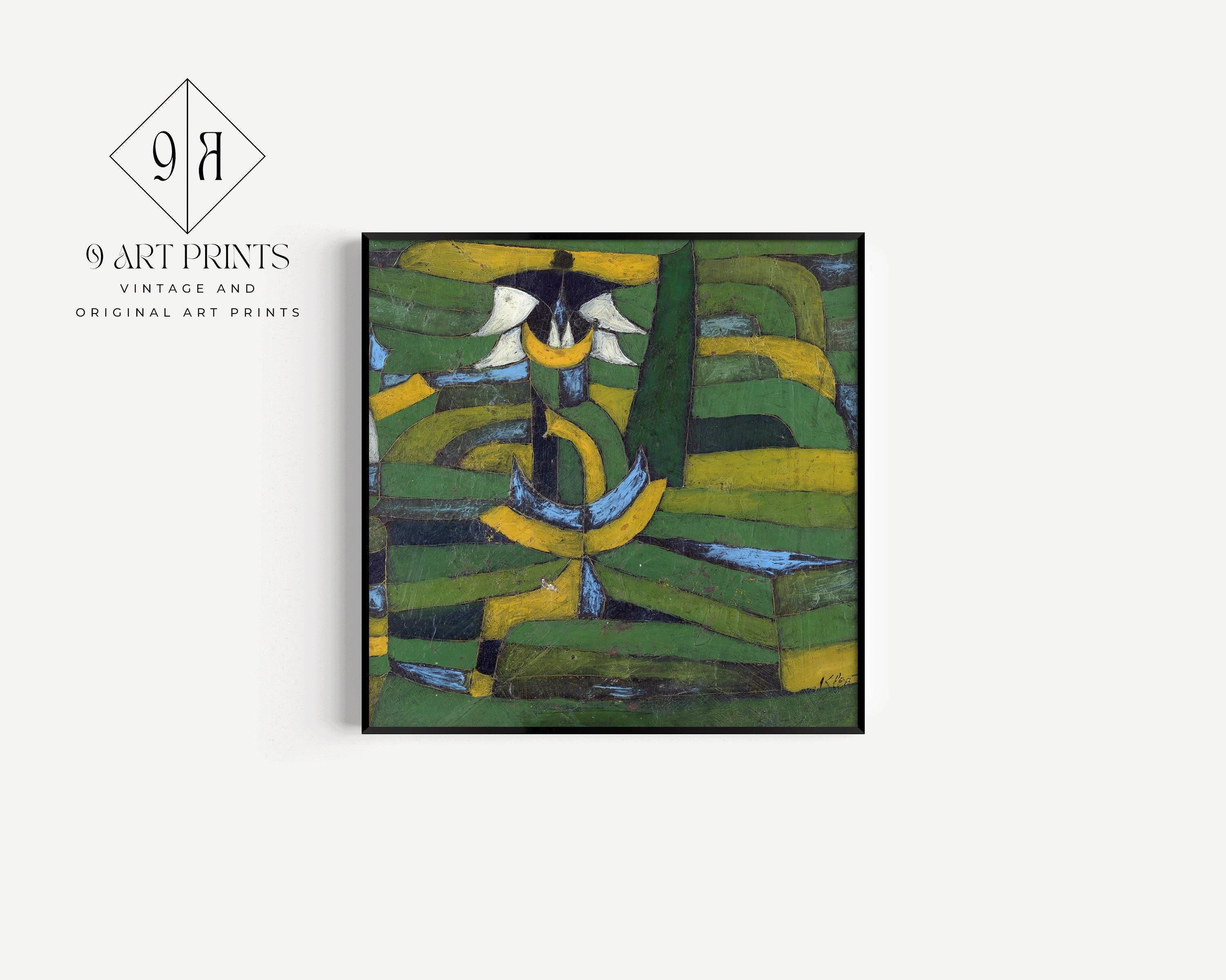 Paul Klee - White Blossom in the Garden | Vintage Mid - century Modern Abstract Art Print in Green (available handframed or unframed) 1x1 - 9ArtPrints
