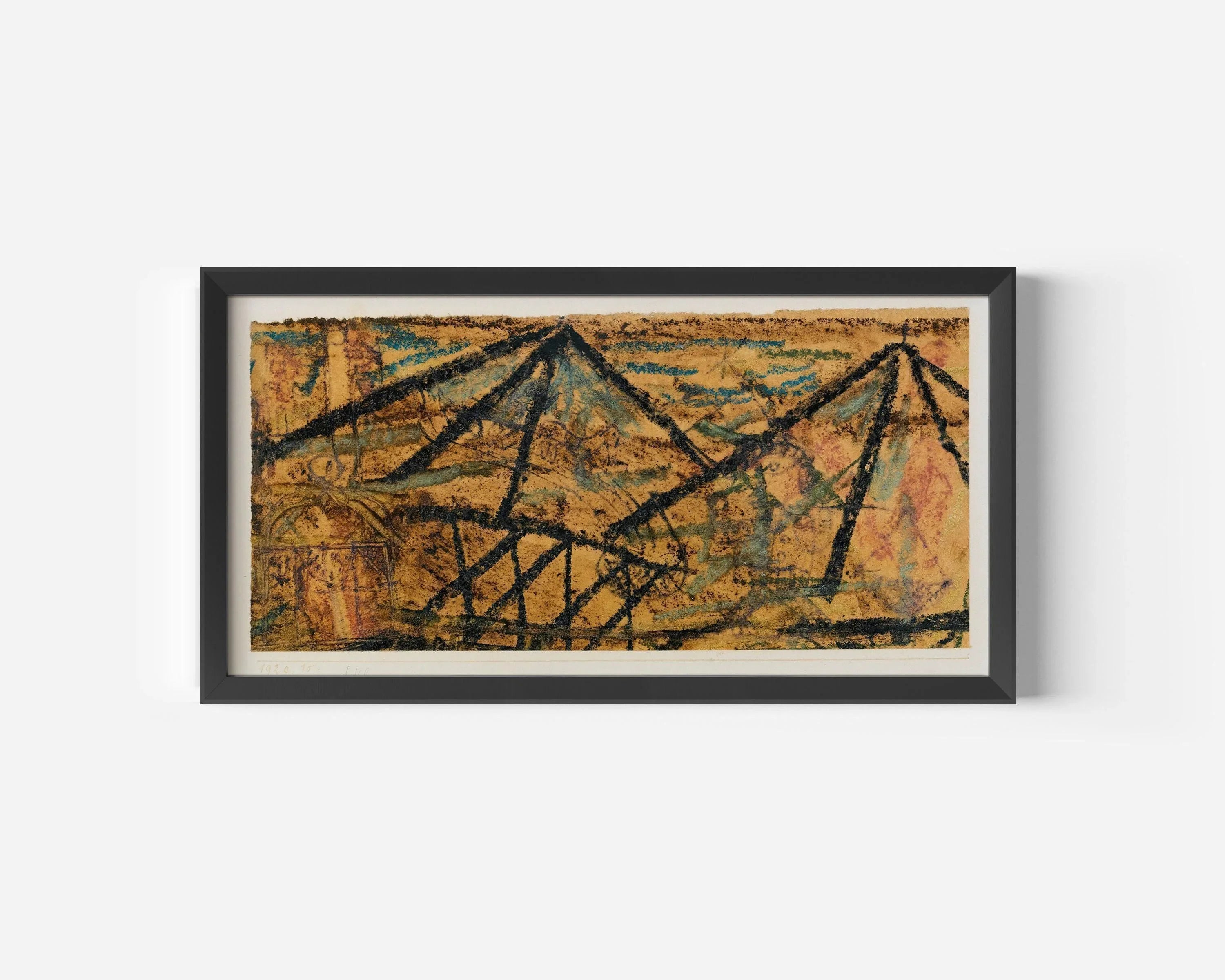 Paul Klee - With the Water Carrier | Modern Abstract Wide Panoramic Art (available handframed or unframed) 2x1 - 9ArtPrints