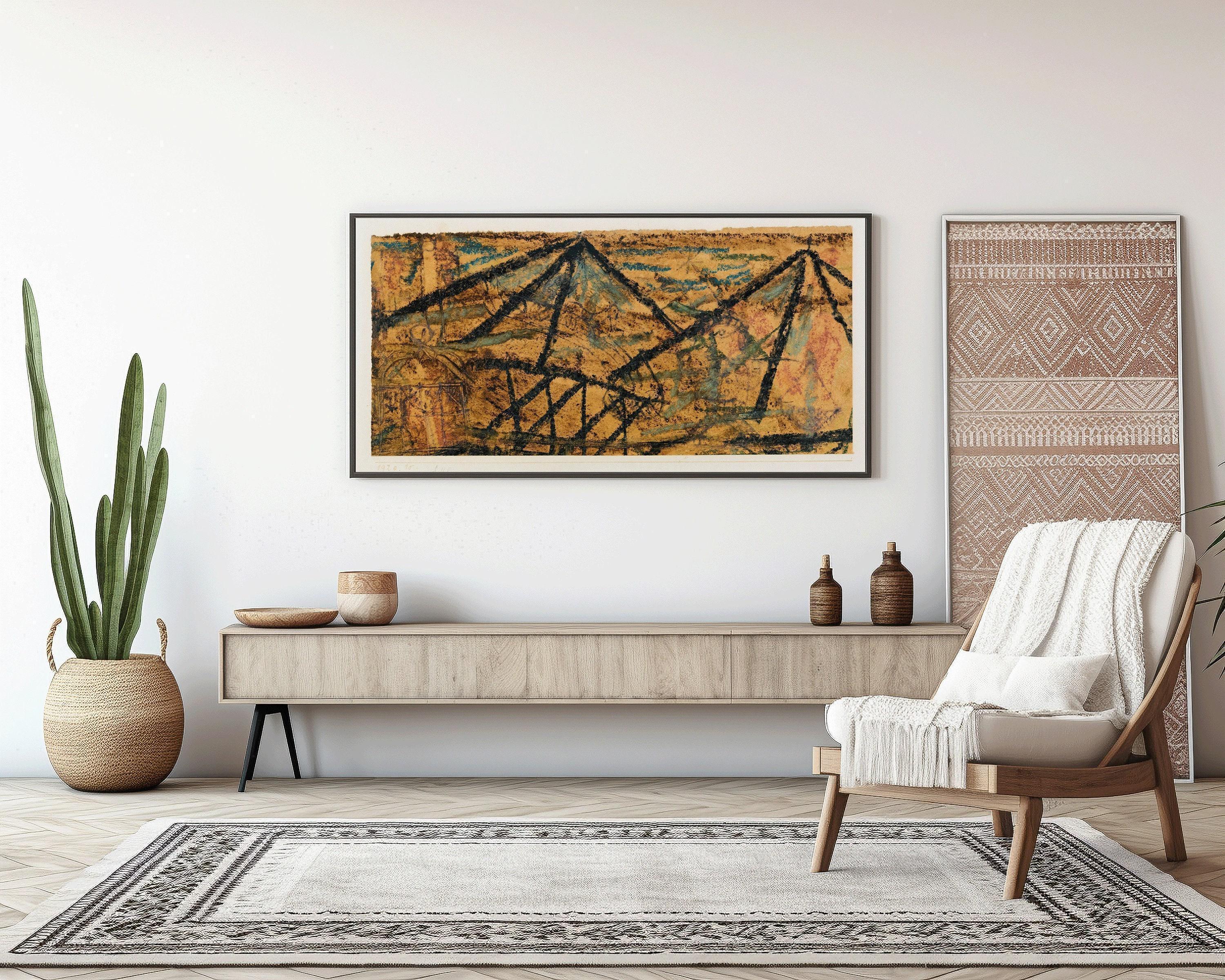 Paul Klee - With the Water Carrier | Modern Abstract Wide Panoramic Art (available handframed or unframed) 2x1 - 9ArtPrints