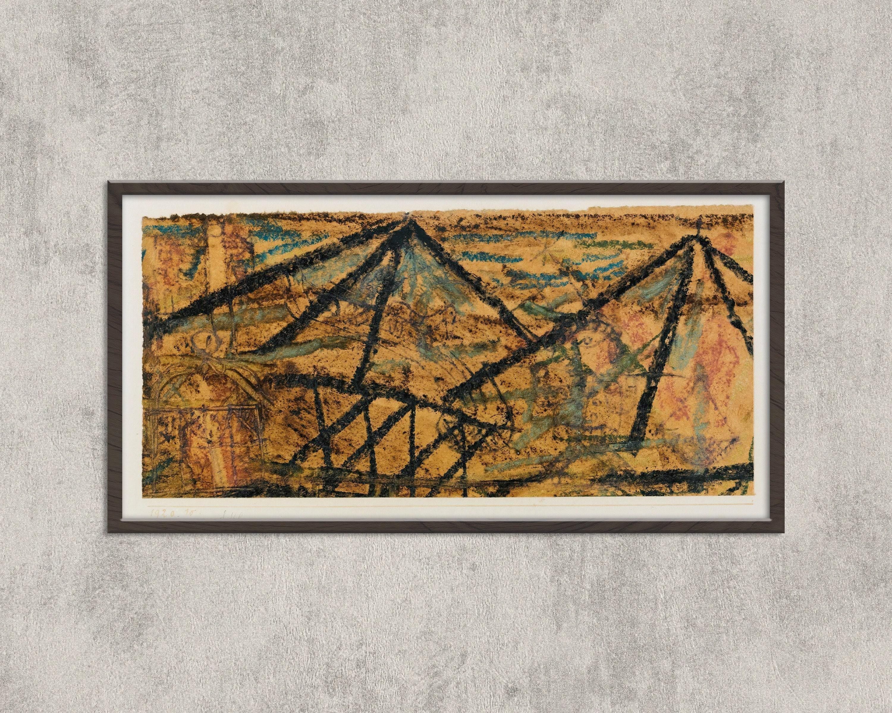 Paul Klee - With the Water Carrier | Modern Abstract Wide Panoramic Art (available handframed or unframed) 2x1 - 9ArtPrints