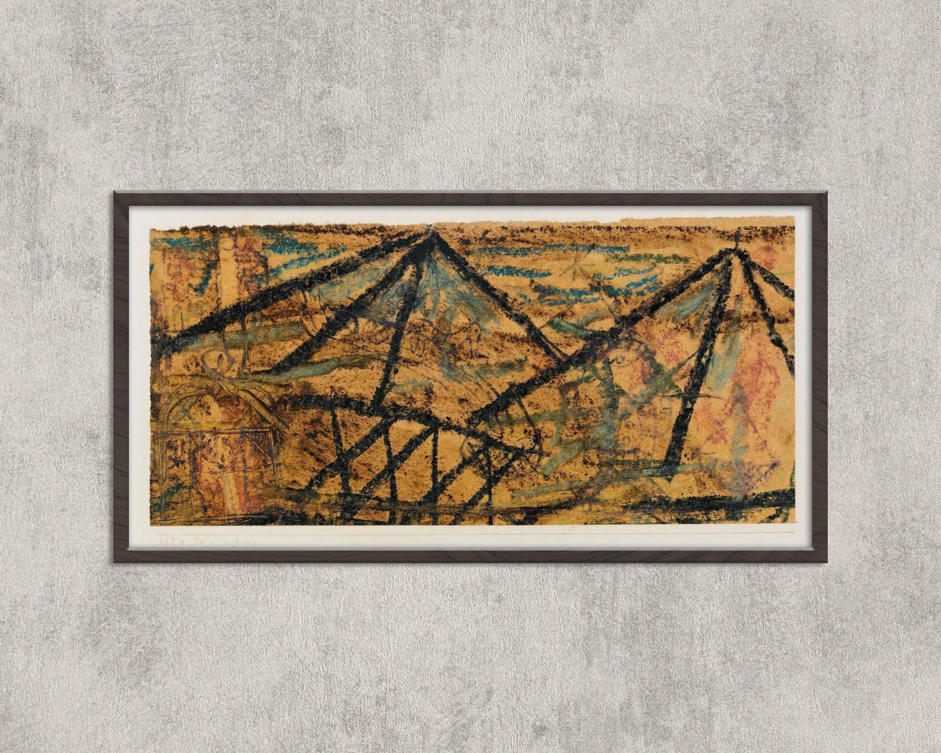 Paul Klee - With the Water Carrier | Modern Abstract Wide Panoramic Art (available handframed or unframed) 2x1 - 9ArtPrints