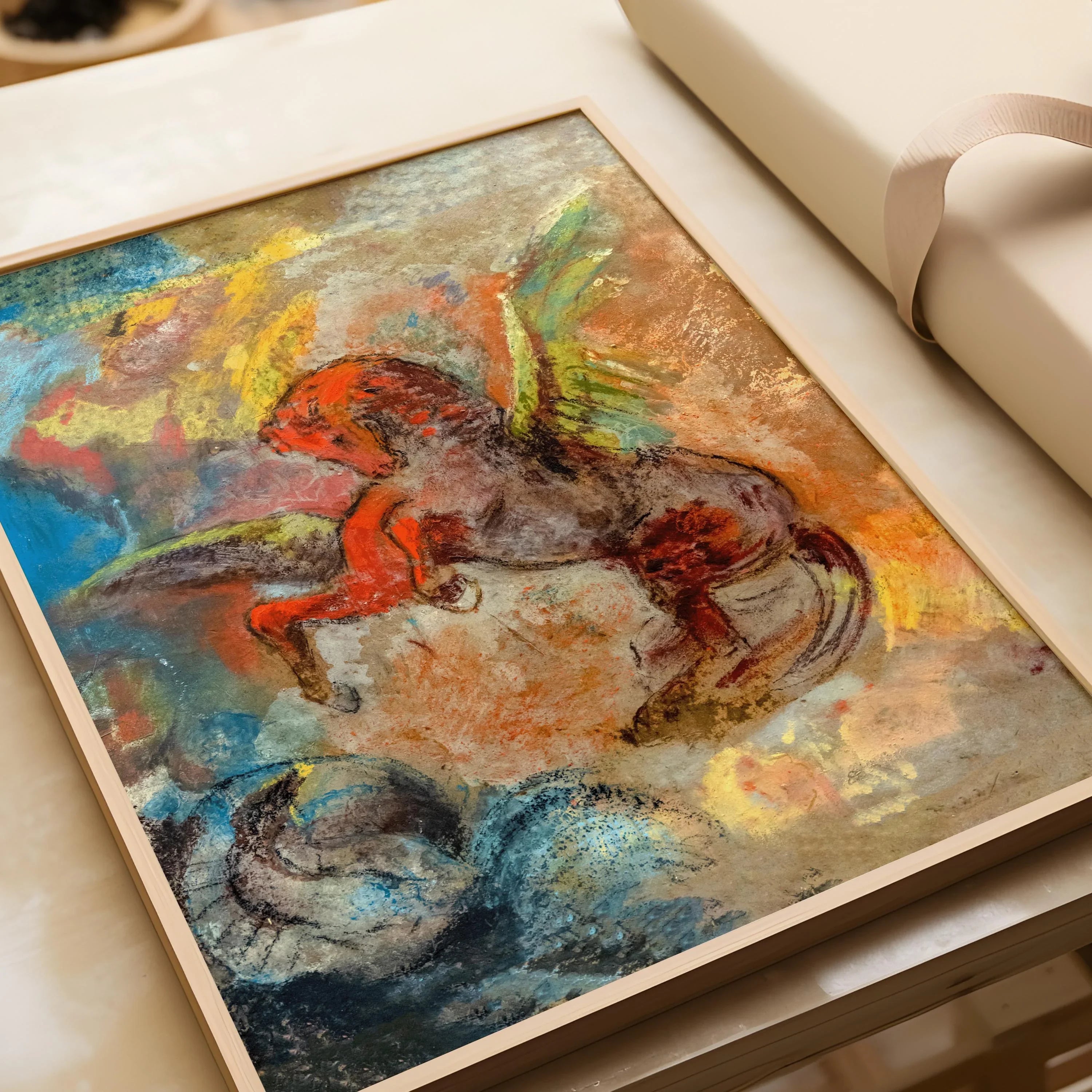 Pegasus and the Hydra by Odilon Redon | A Dazzling Symbolist Dream and Genre - defining Masterpiece | Fine Art Giclee Print Framed or Unframed - 9ArtPrints
