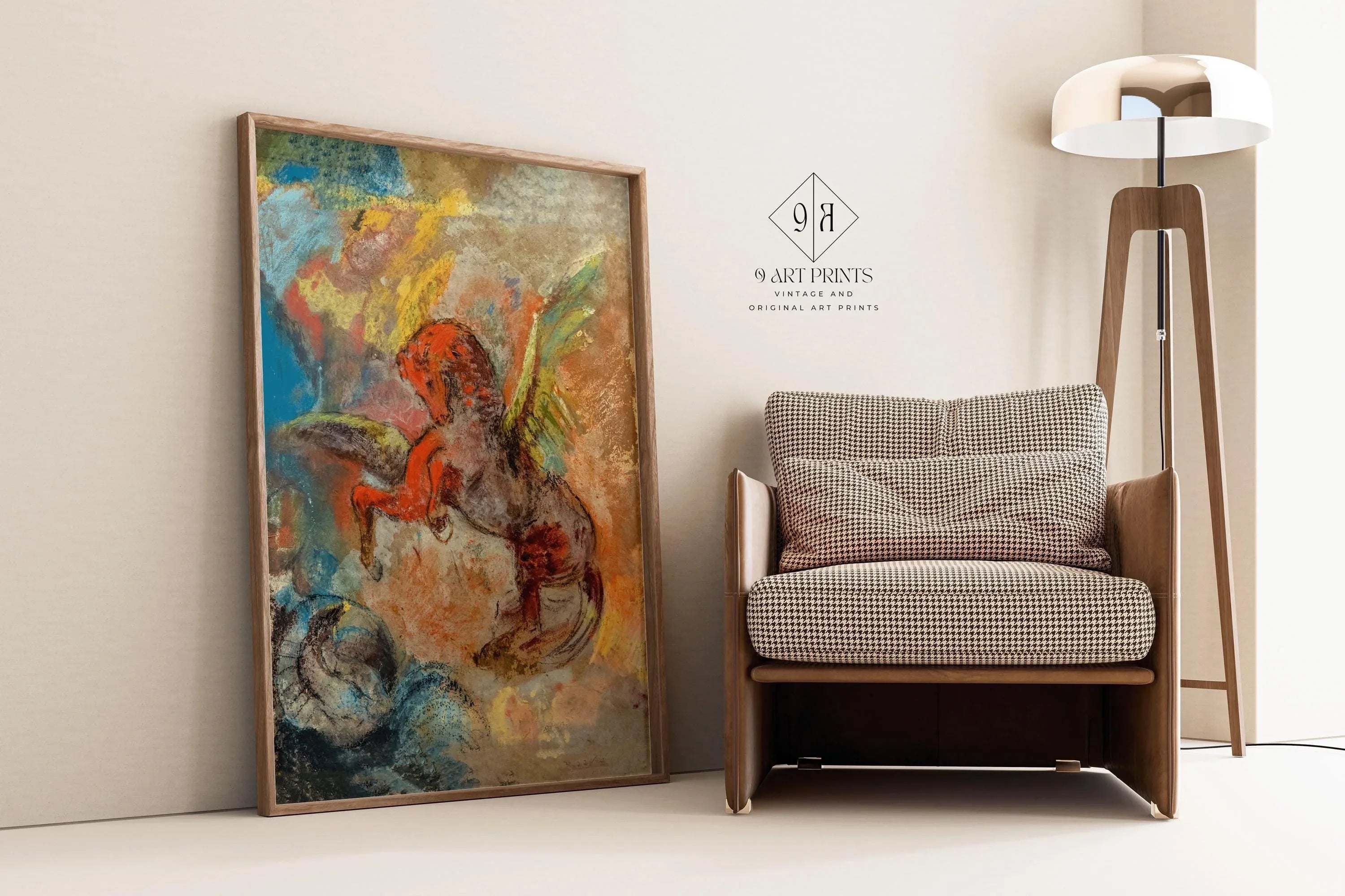 Pegasus and the Hydra by Odilon Redon | A Dazzling Symbolist Dream and Genre - defining Masterpiece | Fine Art Giclee Print Framed or Unframed - 9ArtPrints