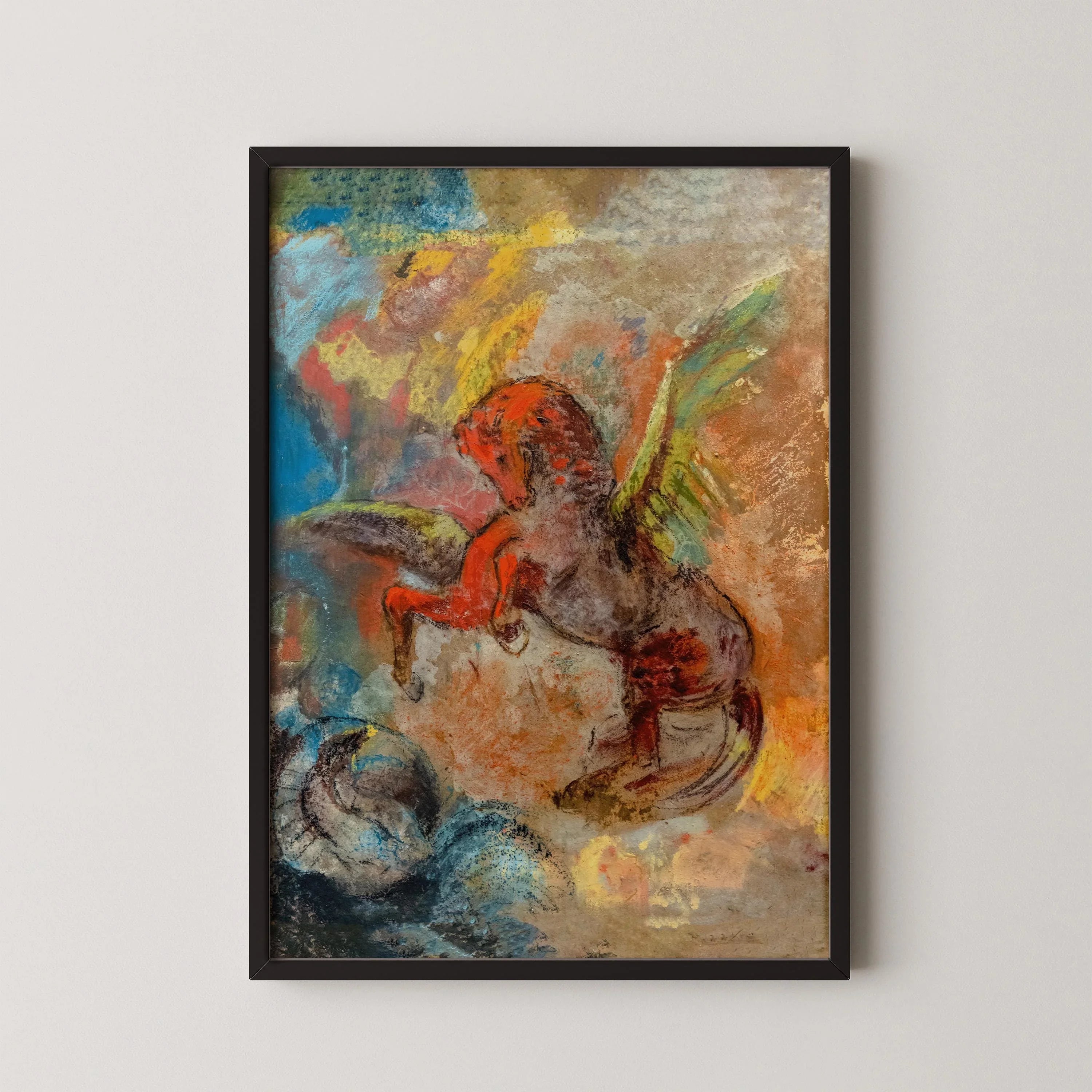 Pegasus and the Hydra by Odilon Redon | A Dazzling Symbolist Dream and Genre - defining Masterpiece | Fine Art Giclee Print Framed or Unframed - 9ArtPrints