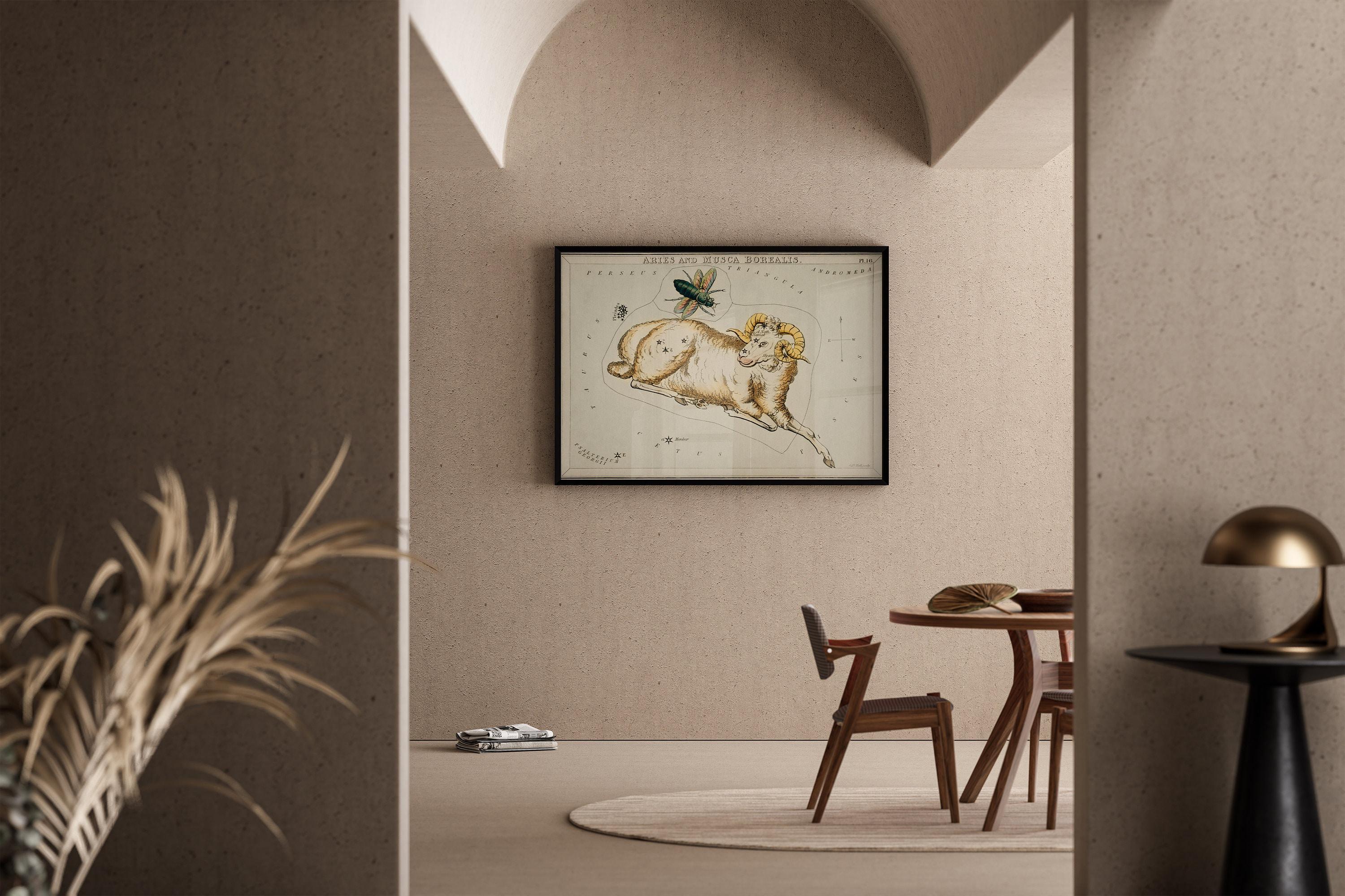 Personalizable Vintage Astrological Sign Print - Aries | Sidney Hall Art (available handframed or unframed) - 9ArtPrints