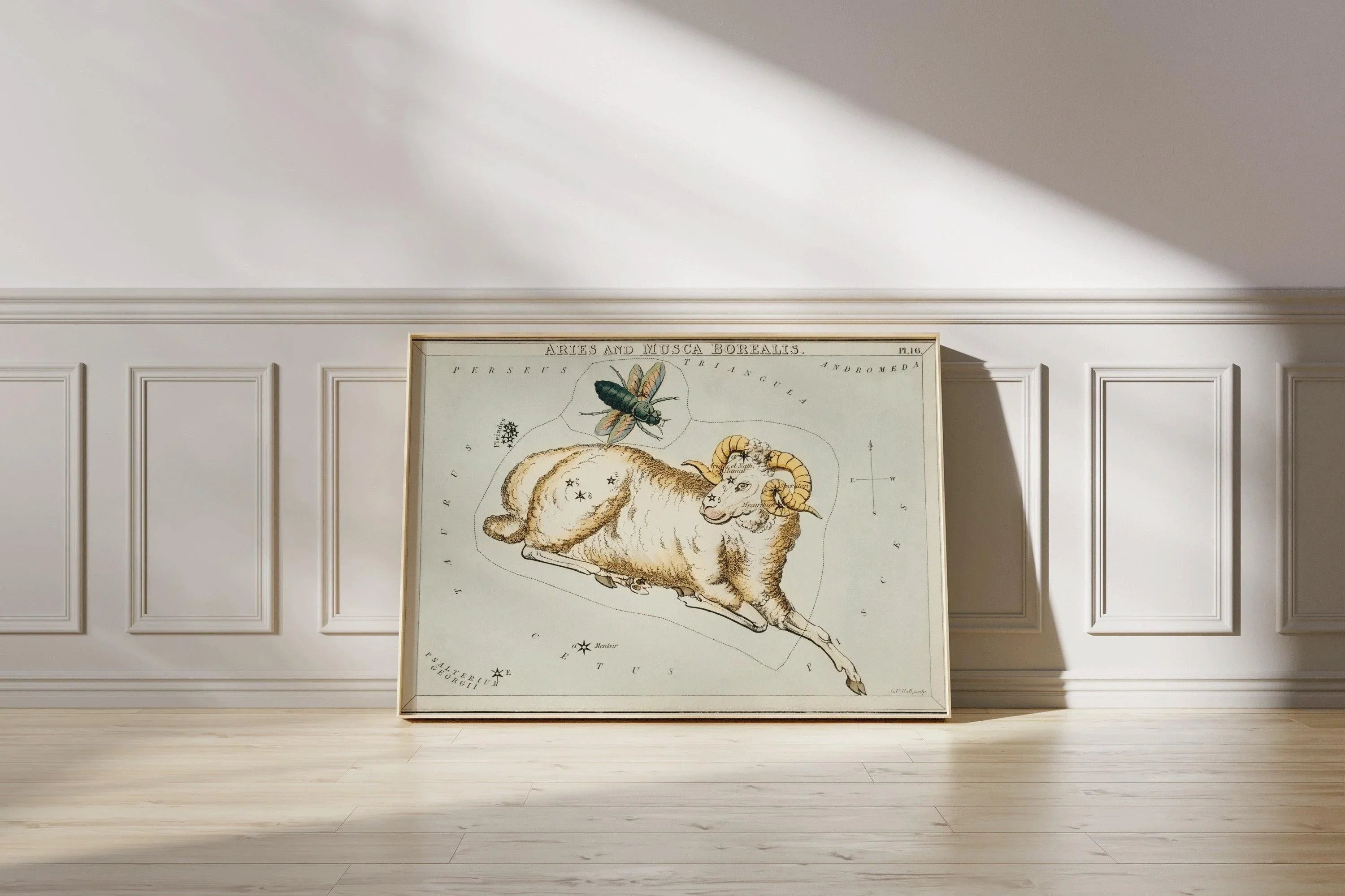 Personalizable Vintage Astrological Sign Print - Aries | Sidney Hall Art (available handframed or unframed) - 9ArtPrints