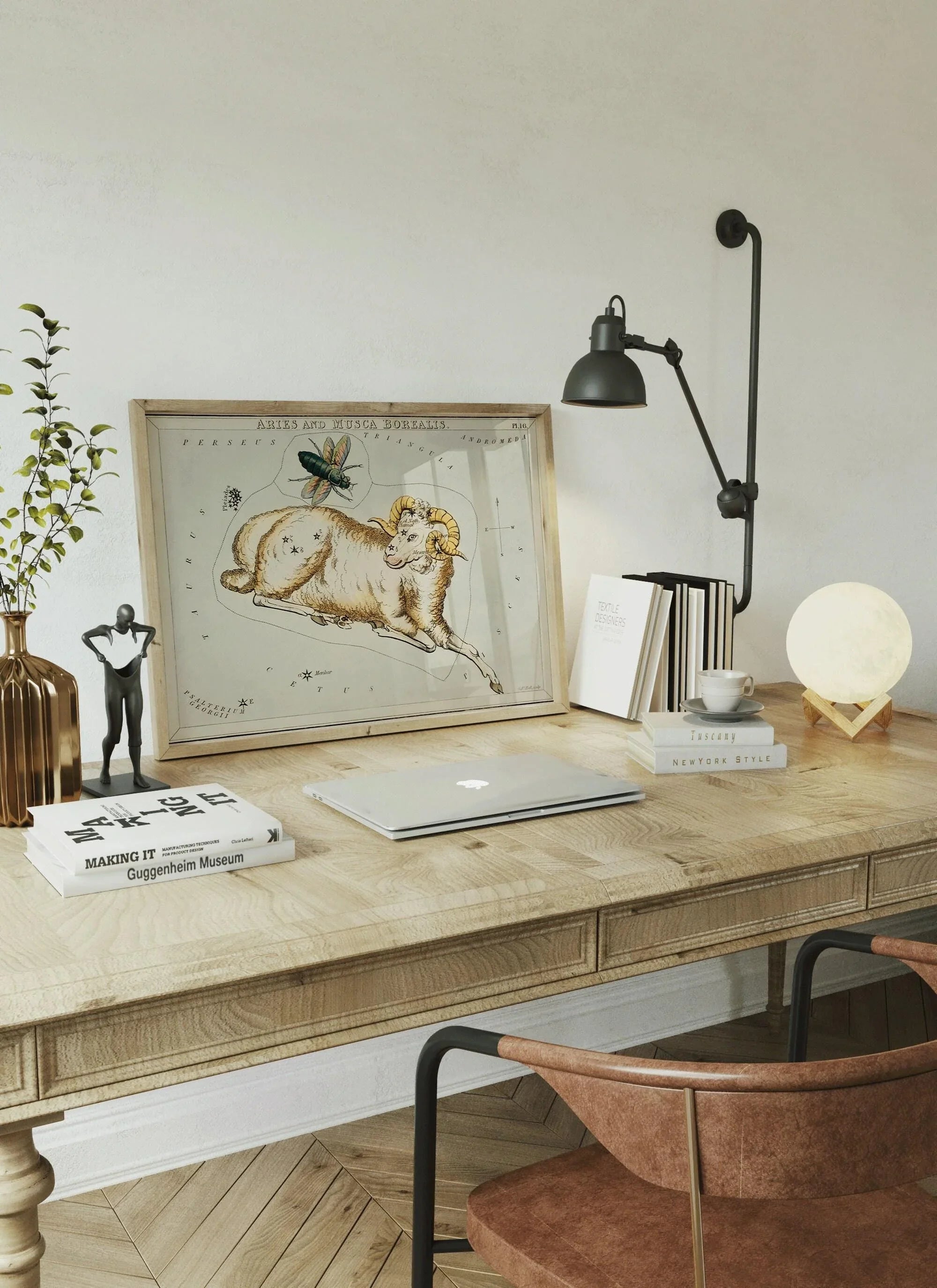 Personalizable Vintage Astrological Sign Print - Aries | Sidney Hall Art (available handframed or unframed) - 9ArtPrints