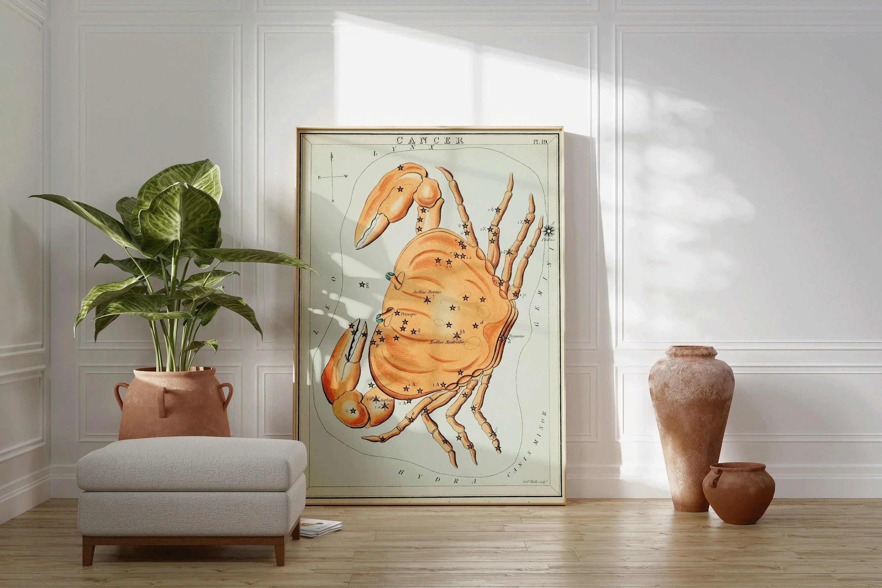 Personalizable Vintage Astrological Sign Print - Cancer | Sidney Hall Art