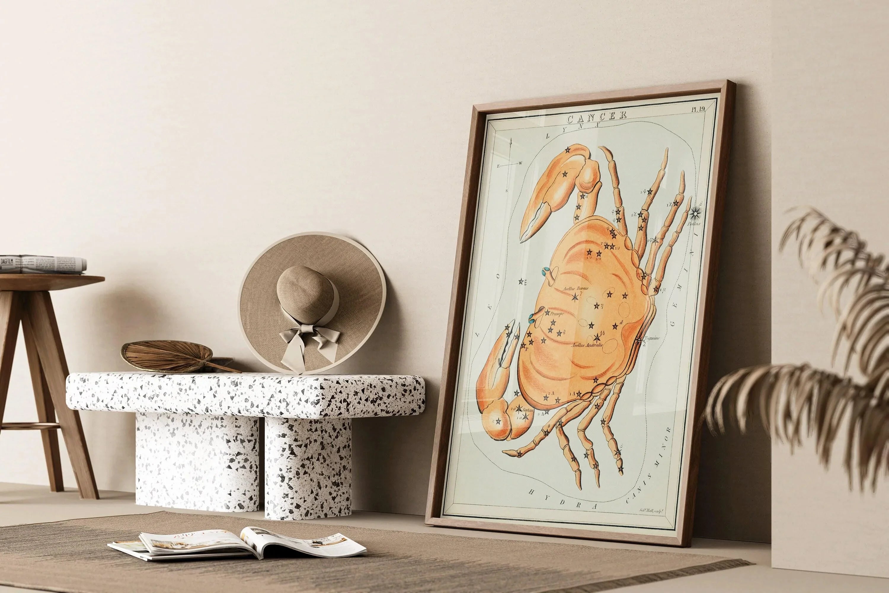 Personalizable Vintage Astrological Sign Print - Cancer | Sidney Hall Art