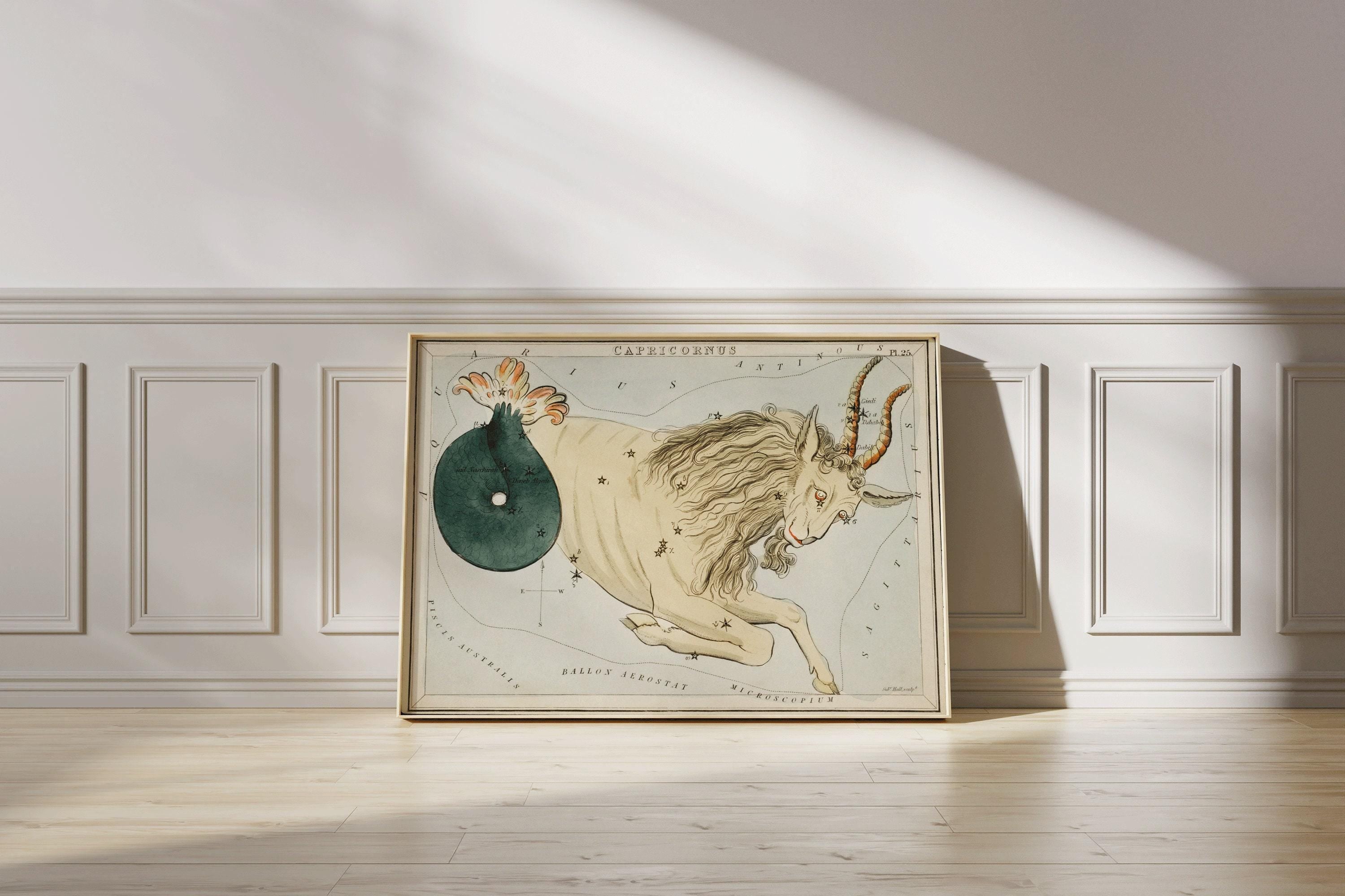 Personalizable Vintage Astrological Sign Print - Capricorn | Sidney Hall Art