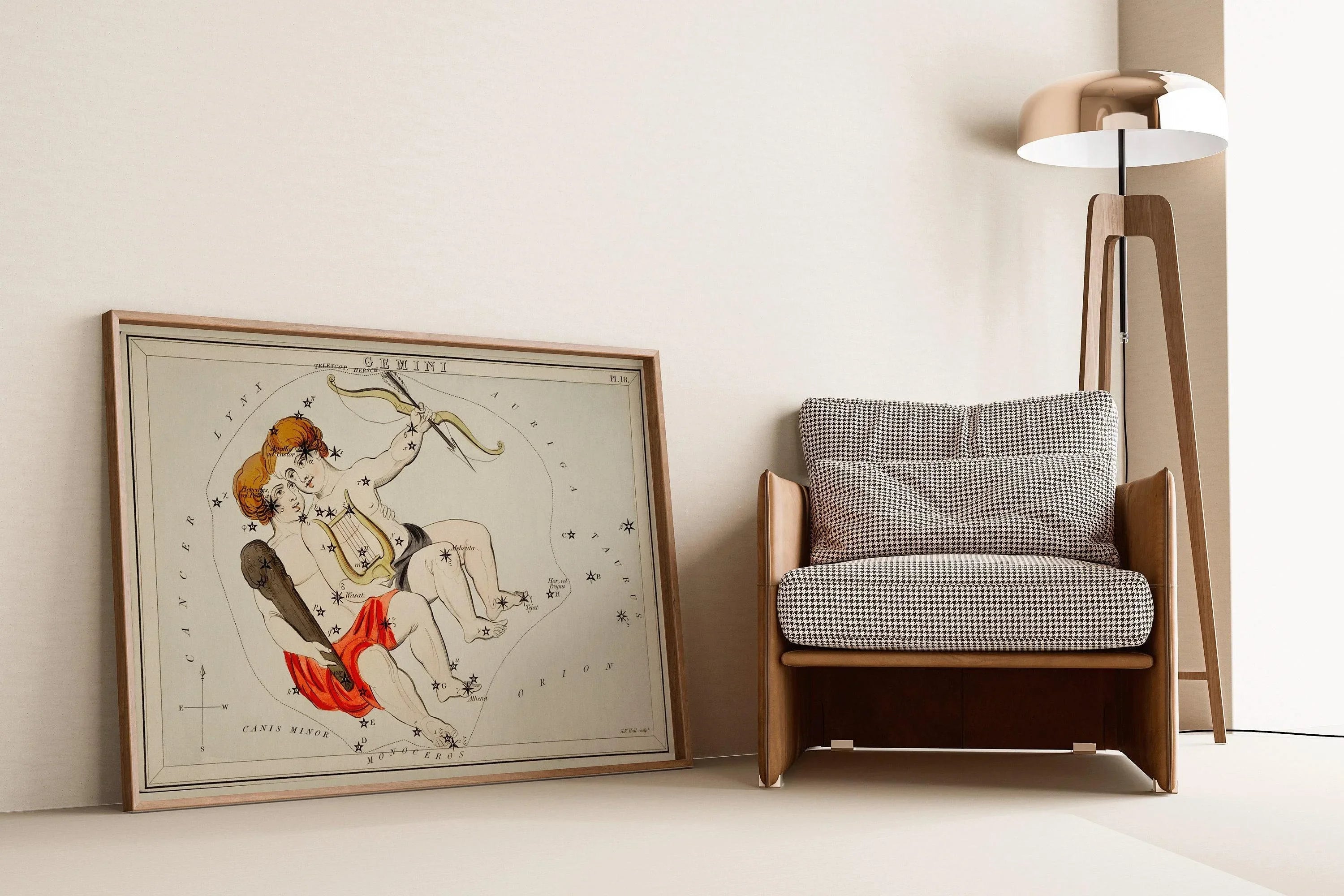 Personalizable Vintage Astrological Sign Print - Gemini | Sidney Hall Art (available handframed or unframed) - 9ArtPrints