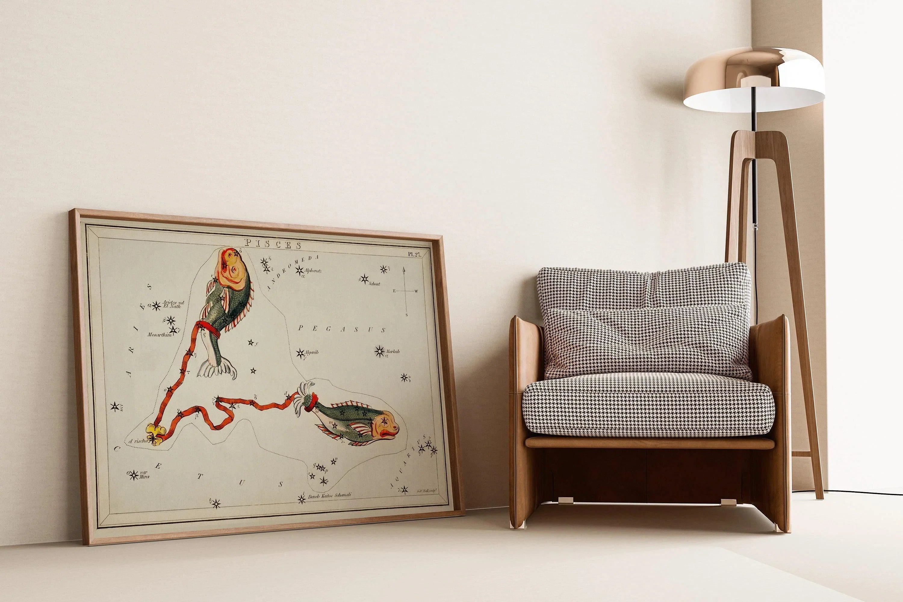 Personalizable Vintage Astrological Sign Print - Pisces | Sidney Hall Art (available handframed or unframed) - 9ArtPrints