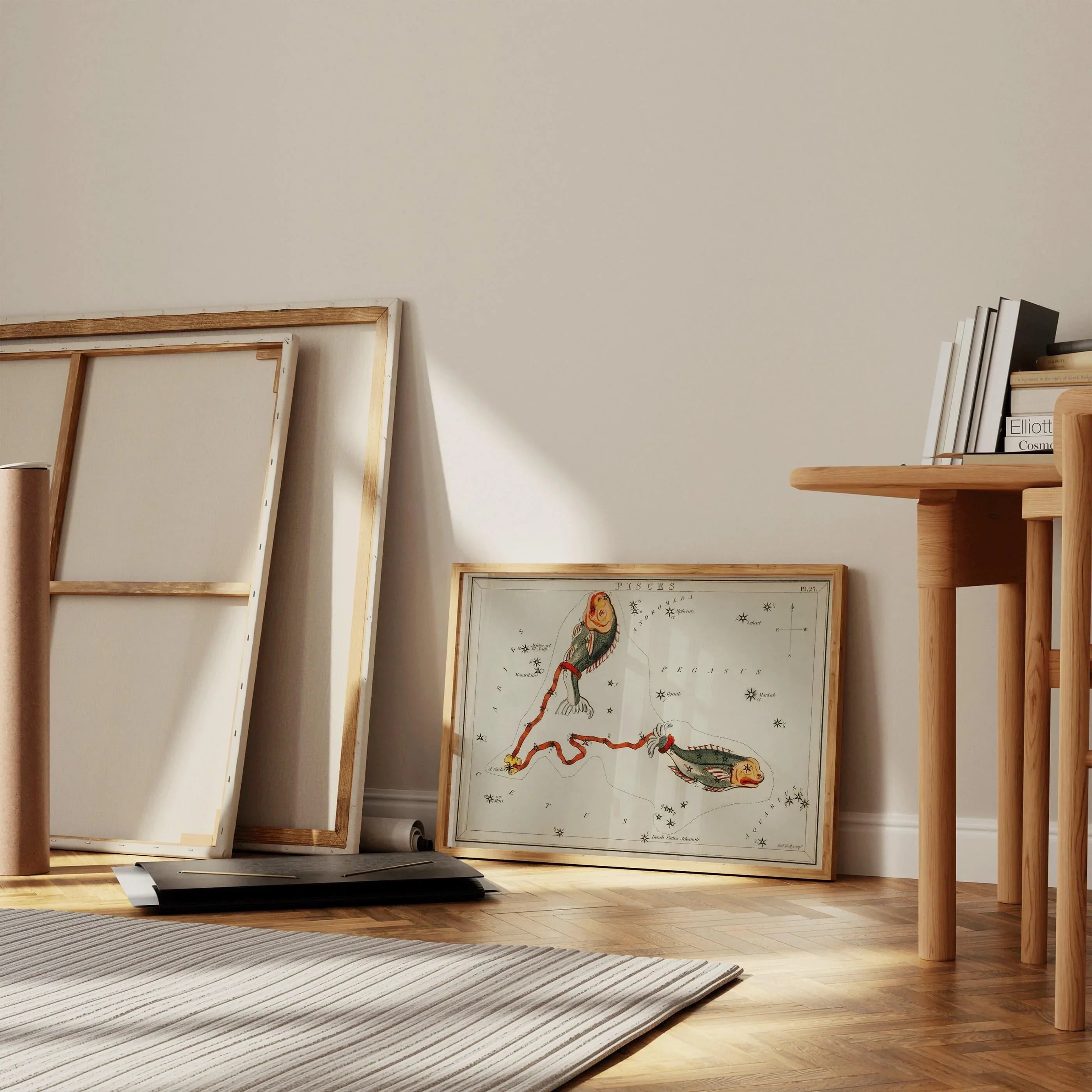 Personalizable Vintage Astrological Sign Print - Pisces | Sidney Hall Art (available handframed or unframed) - 9ArtPrints