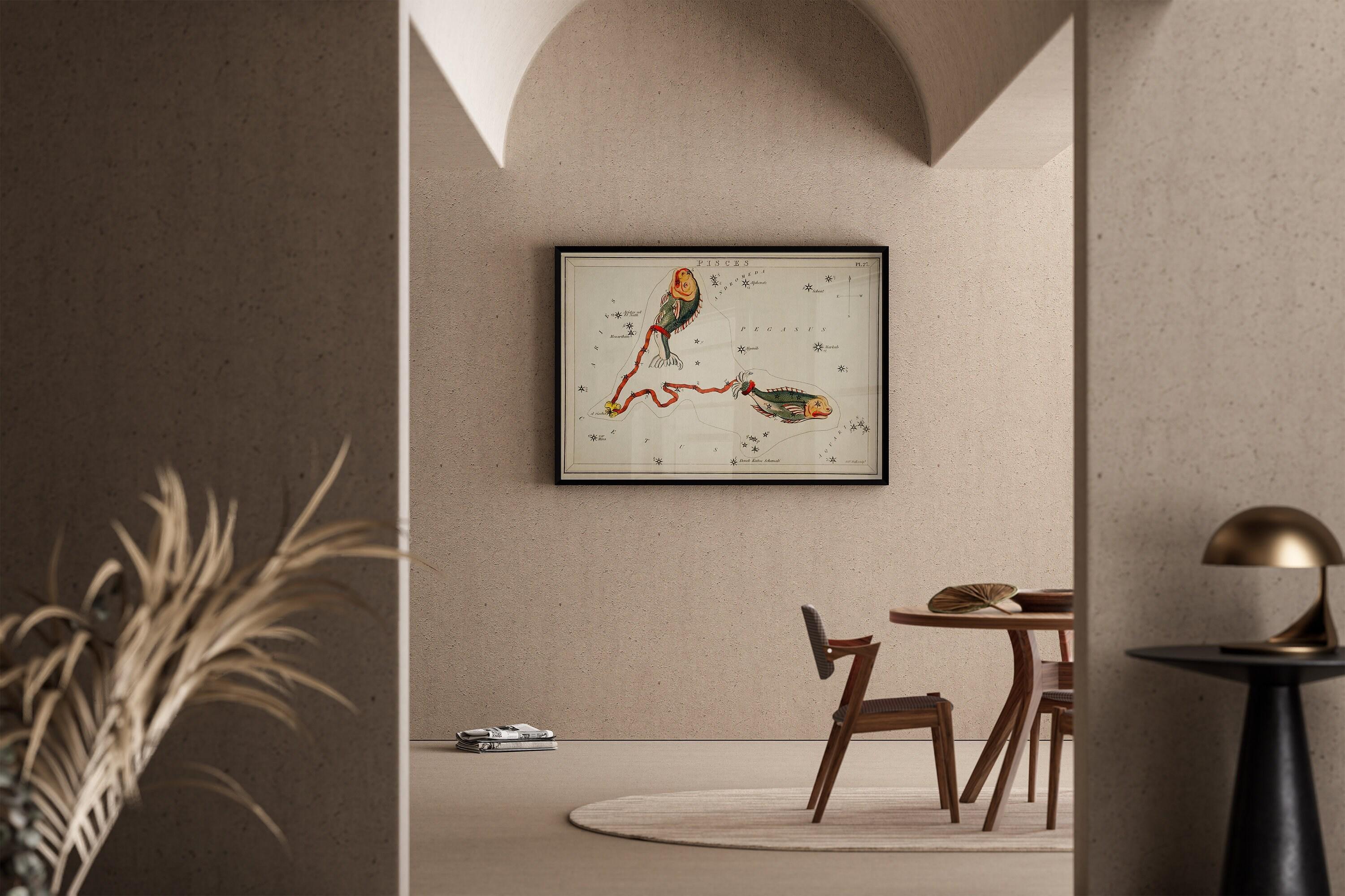 Personalizable Vintage Astrological Sign Print - Pisces | Sidney Hall Art (available handframed or unframed) - 9ArtPrints