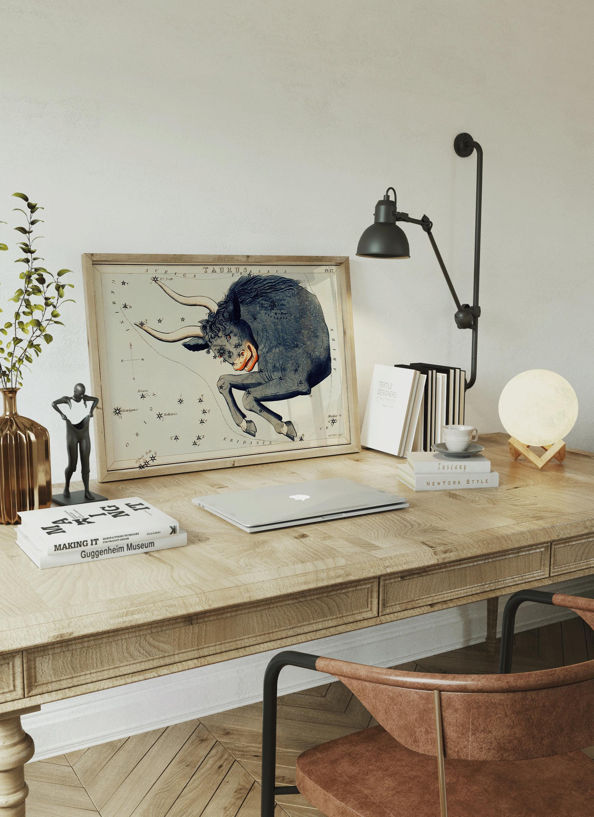 Personalizable Vintage Astrological Sign Print - Taurus | Sidney Hall Art