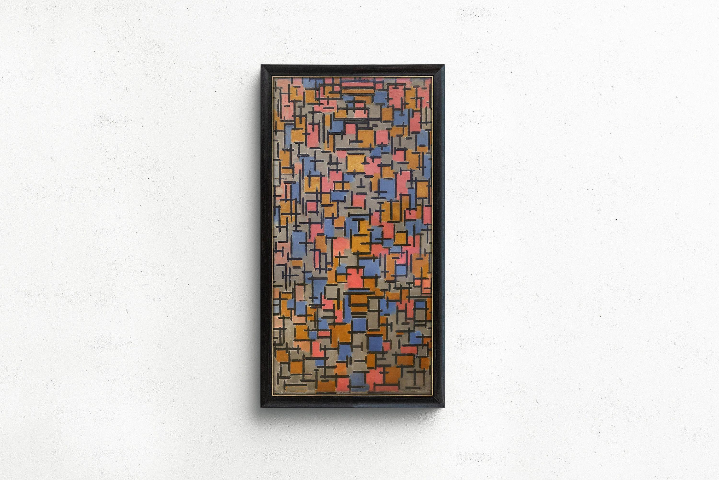 Piet Mondrian - Composition (1916) PRINT | Vintage Narrow Vertical Mid - century Modern Art (available handframed) 2x1 - 9ArtPrints