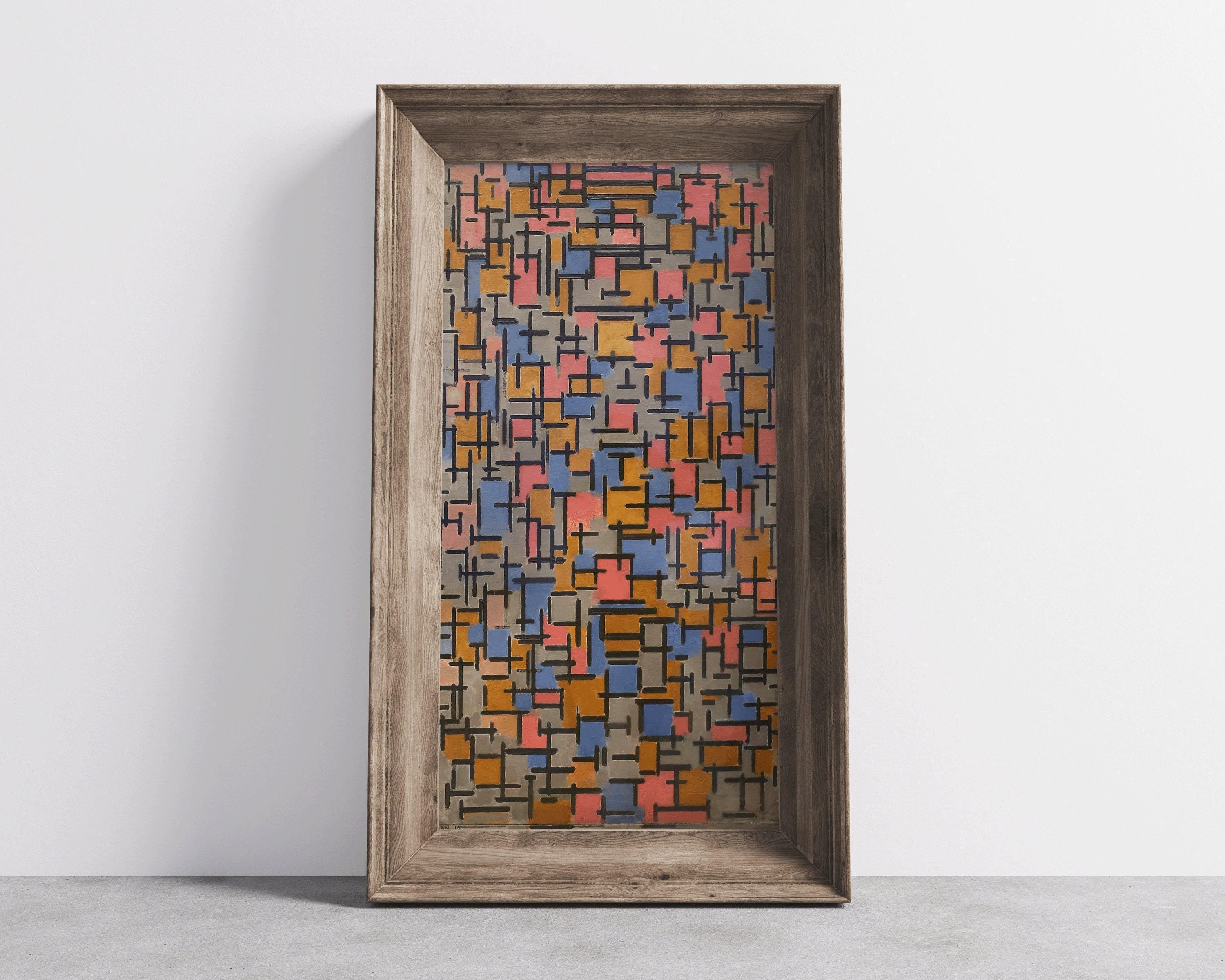 Piet Mondrian - Composition (1916) PREMIUM GICLÉE PRINT | Vintage Narrow Vertical Mid - century Modern Art (available handframed) 2x1 - 9ArtPrints