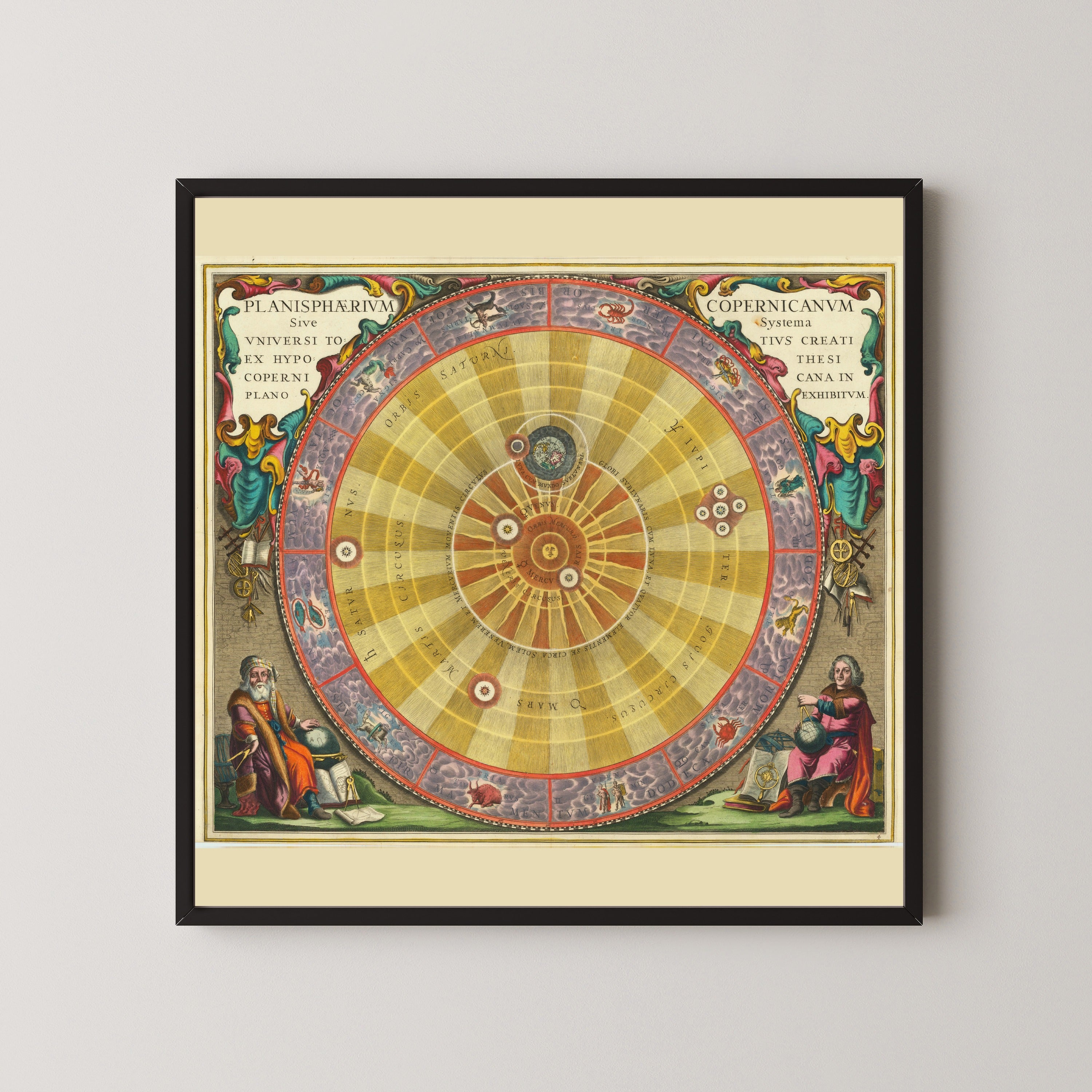 Andreas Cellarius — The Copernican Planisphere (Plate 4, Violet Colouring) | Celestial Map Print