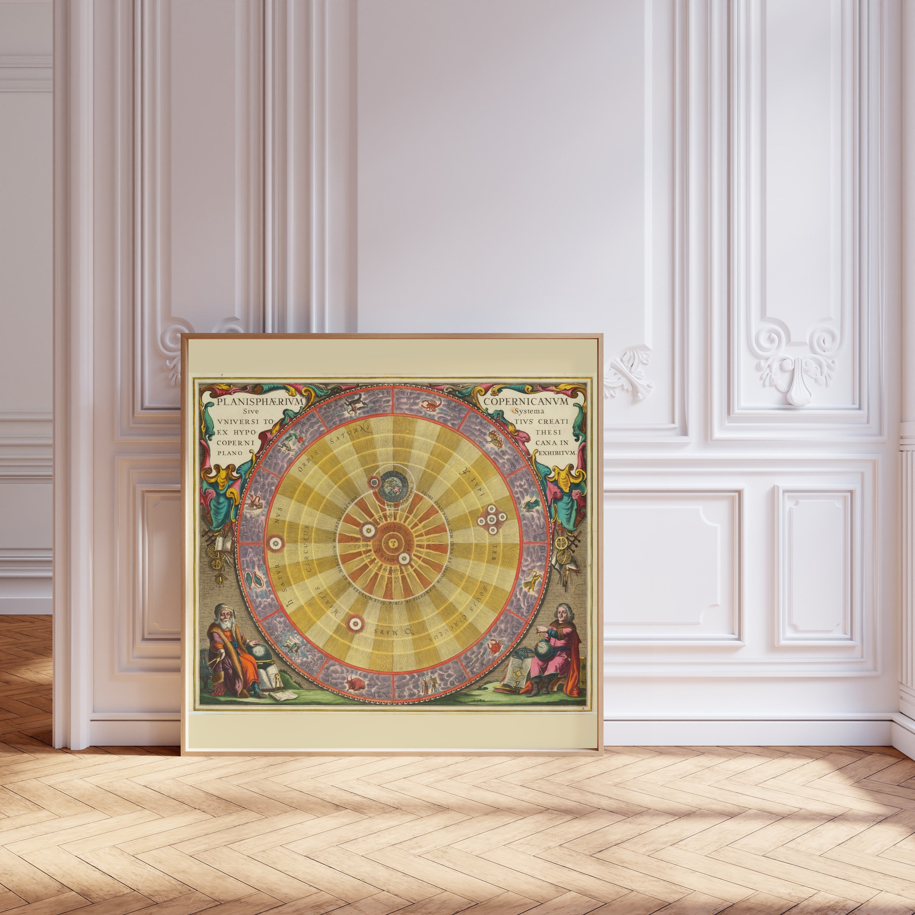 Andreas Cellarius — The Copernican Planisphere (Plate 4, Violet Colouring) | Celestial Map Print