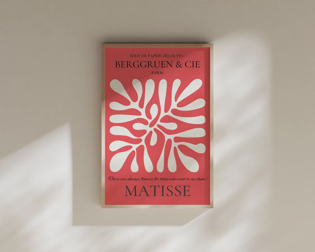 Henri Matisse - Leaf Poster Papier Decoupes | Exhibition Poster in Red Famous Painting (available handframed or unframed)