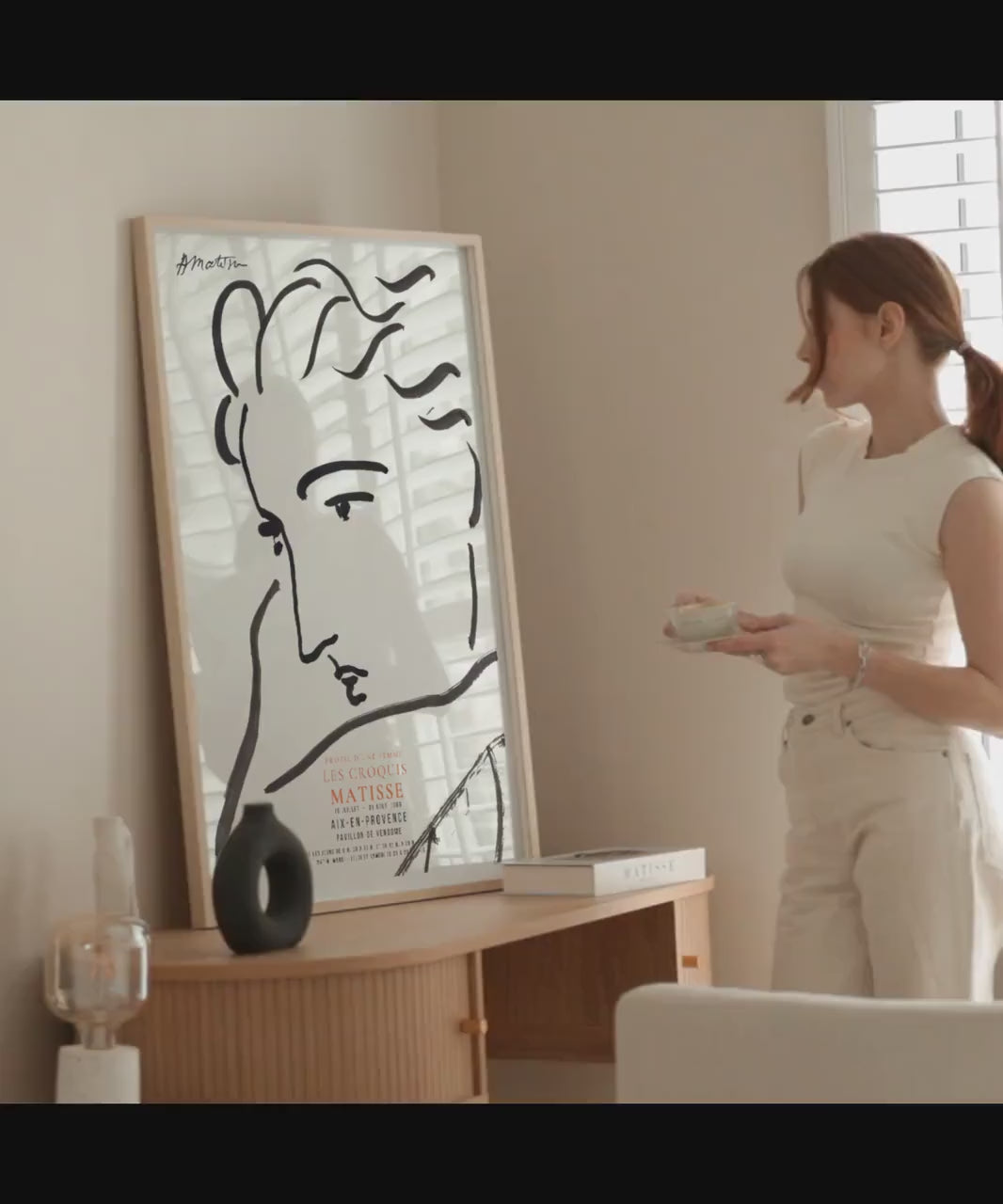 Henri Matisse - Profile of a Woman | Famous Sketch Art (available handframed or unframed)