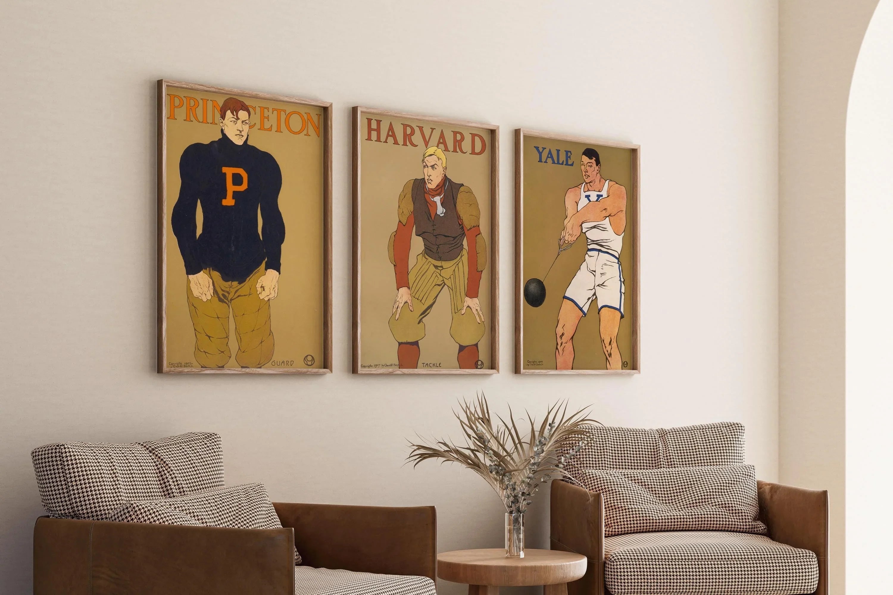 Princeton Yale and Harvard STATEMENT TRIO Edward Penfield College Posters | Vintage Art (Available Framed) - 9ArtPrints