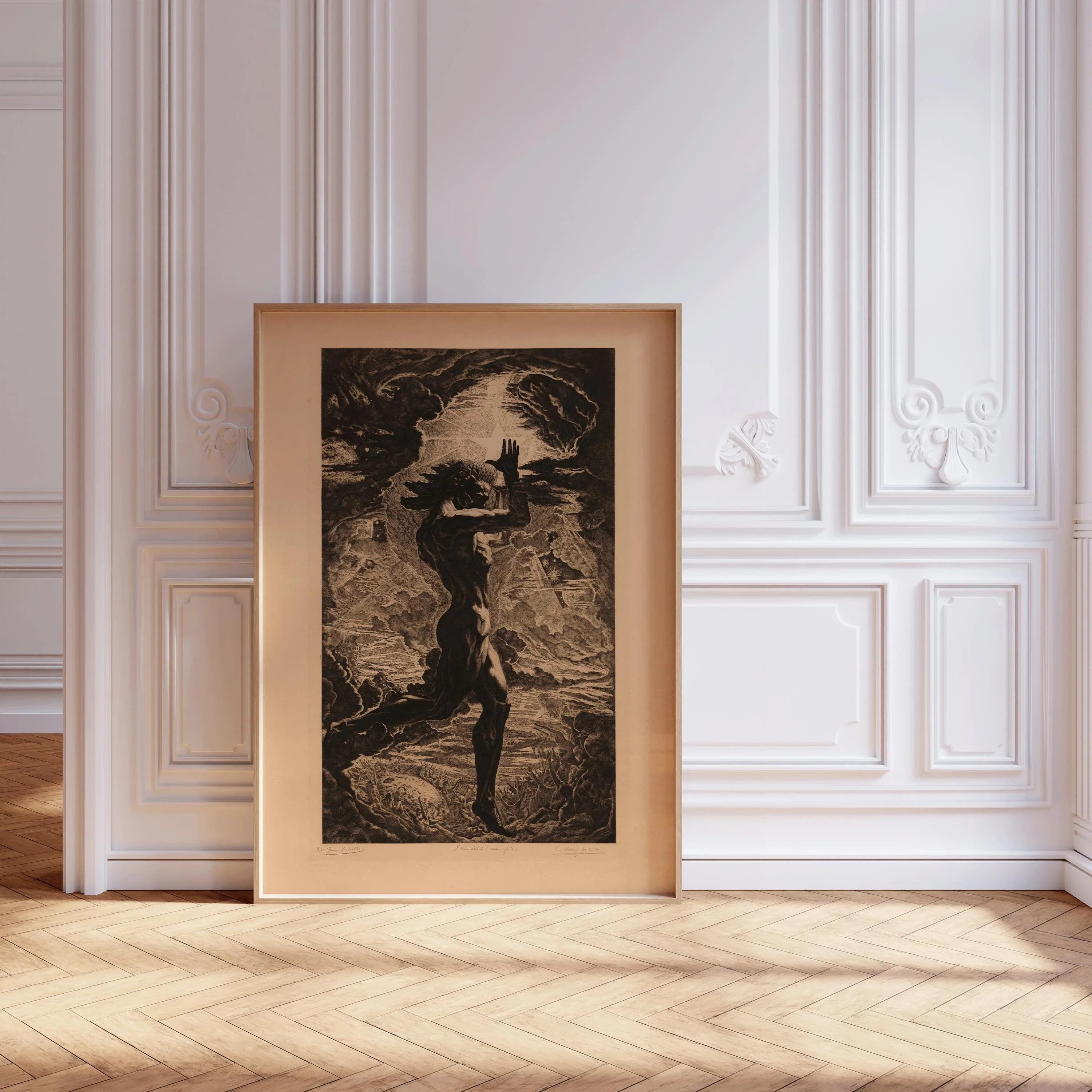 Prometheus - Jean Delville | An Incredible Symbolist Masterpiece | Gorgeous Sketch Art Giclee Print Framed or Unframed - 9ArtPrints