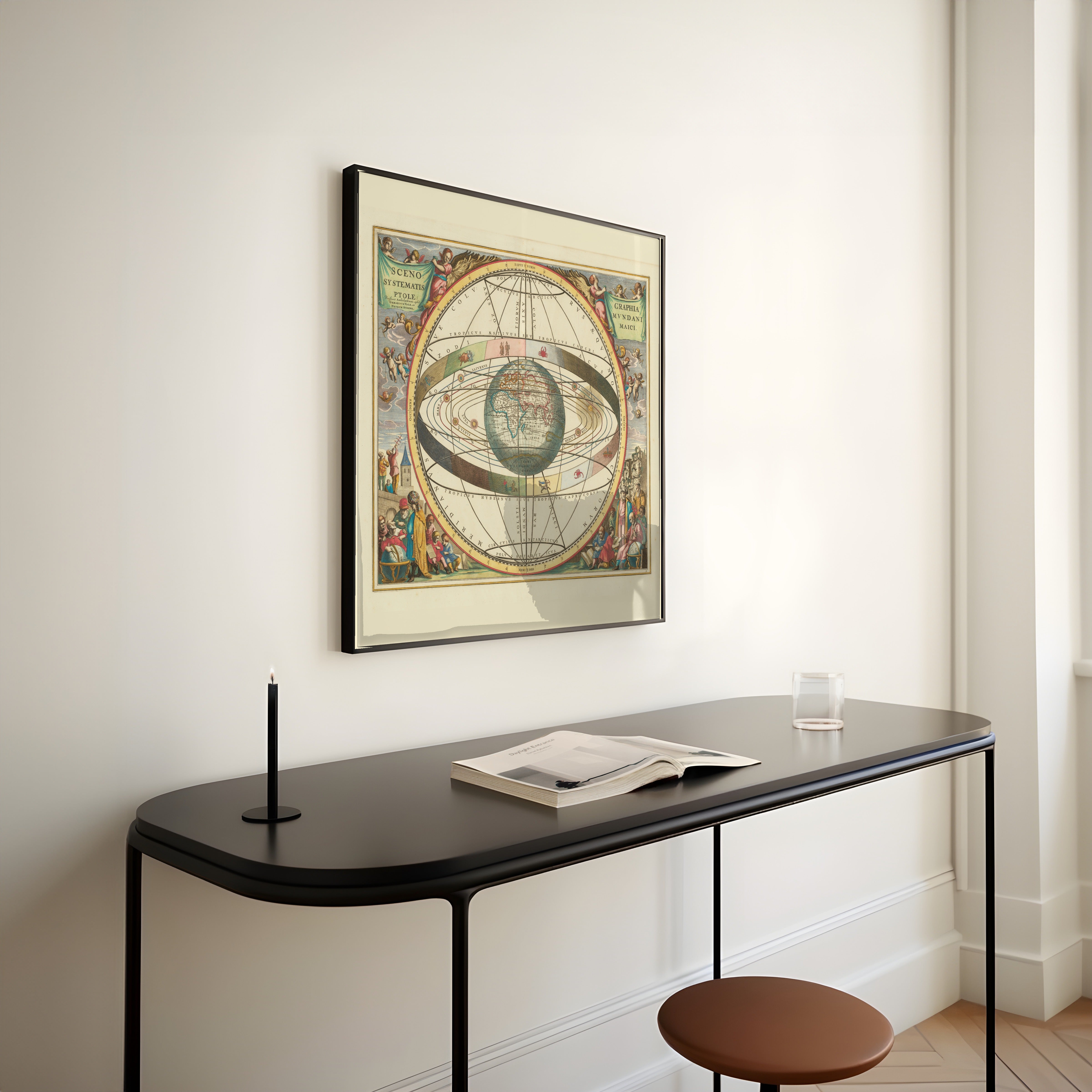 Andreas Cellarius — A Scenographic View of the Ptolemaic World System (Plate 2, Cream Colouring) | Celestial Map Print