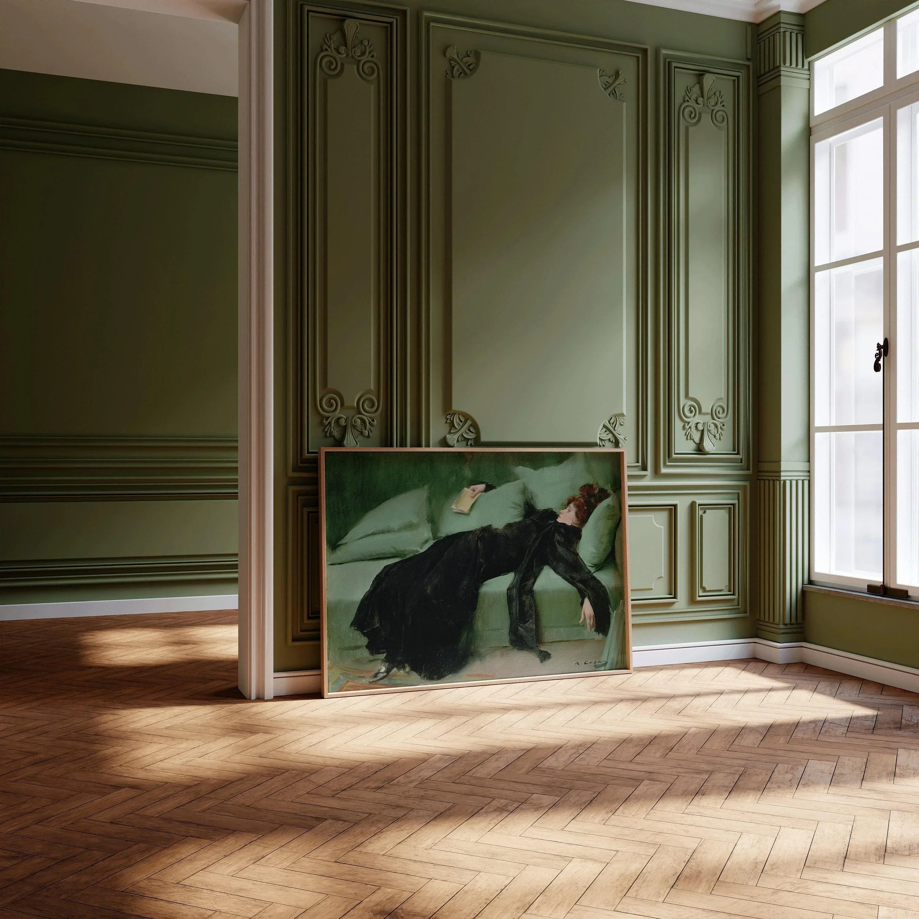 Ramon Casas - Decadent Young Woman (After the Ball) | The Legendary Painting Now in Stunning Giclee Print Available Handframed or Unframed - 9ArtPrints