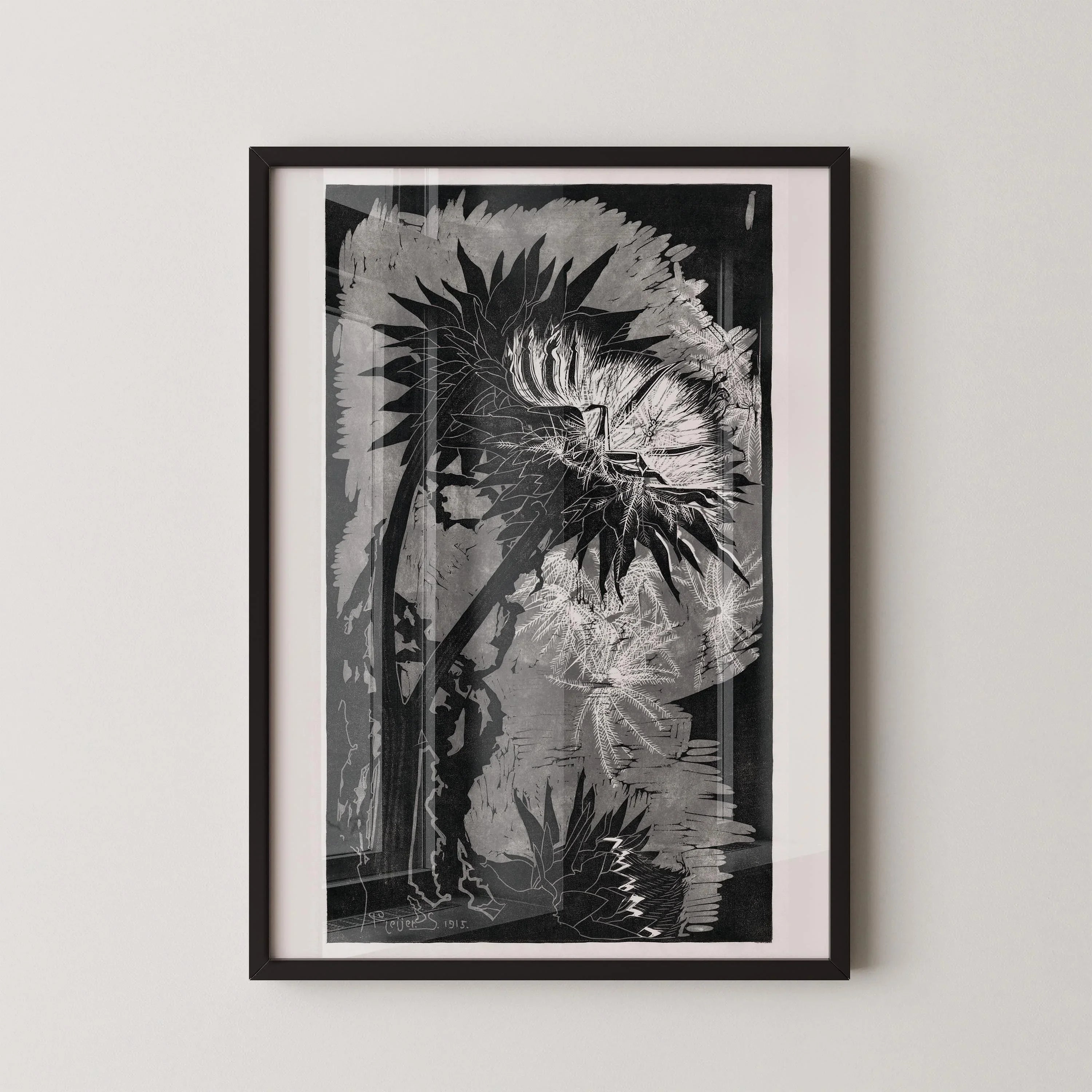 Reijer Stolk – Artichokes in Shadow (1915) | A Striking Monochrome Woodcut (available handframed or unframed) - 9ArtPrints