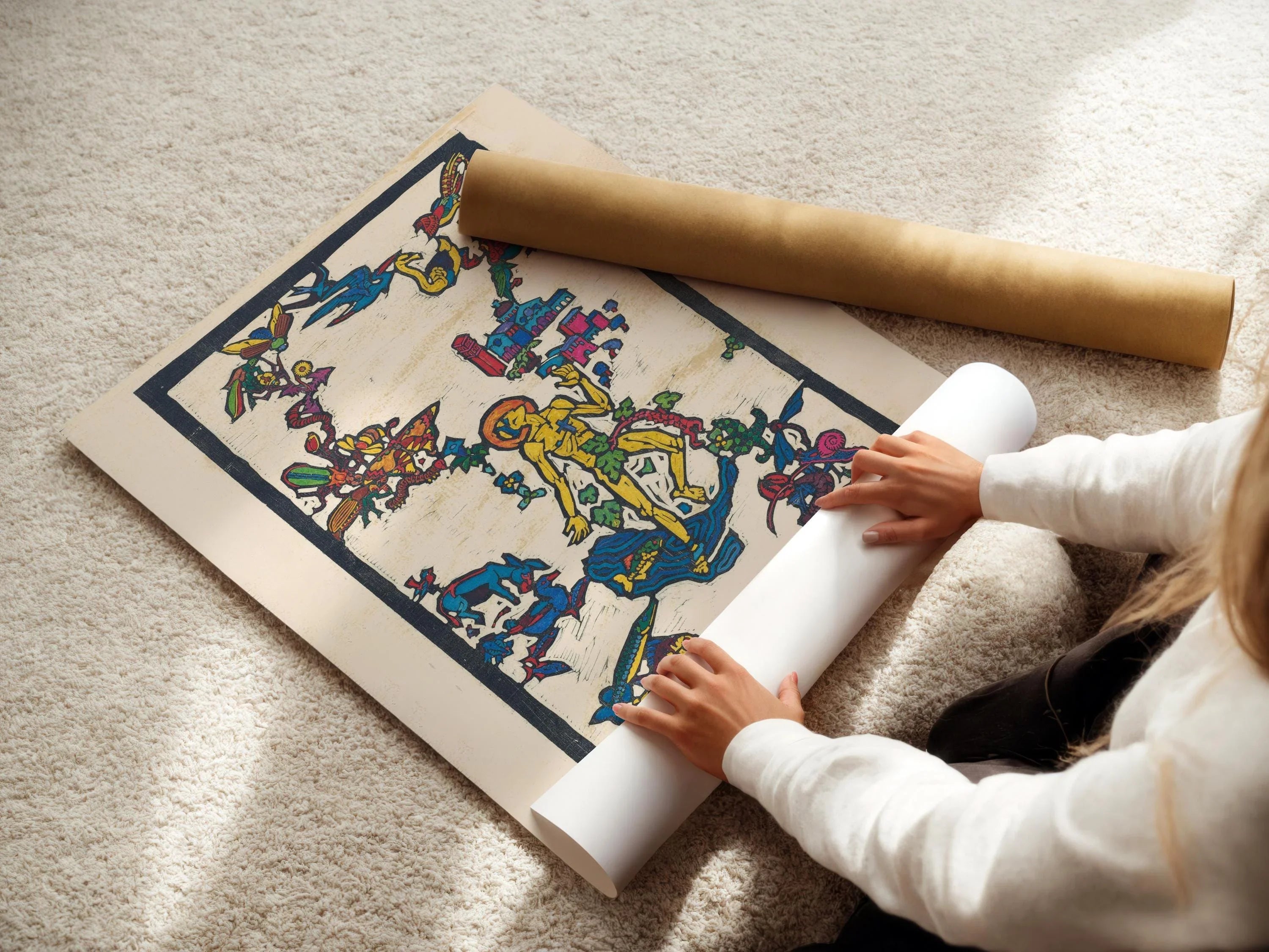 Reijer Stolk – St. Franciscus (c. 1920) | We Can't Take Our Eyes Off This Vibrant Symbolist Woodcut