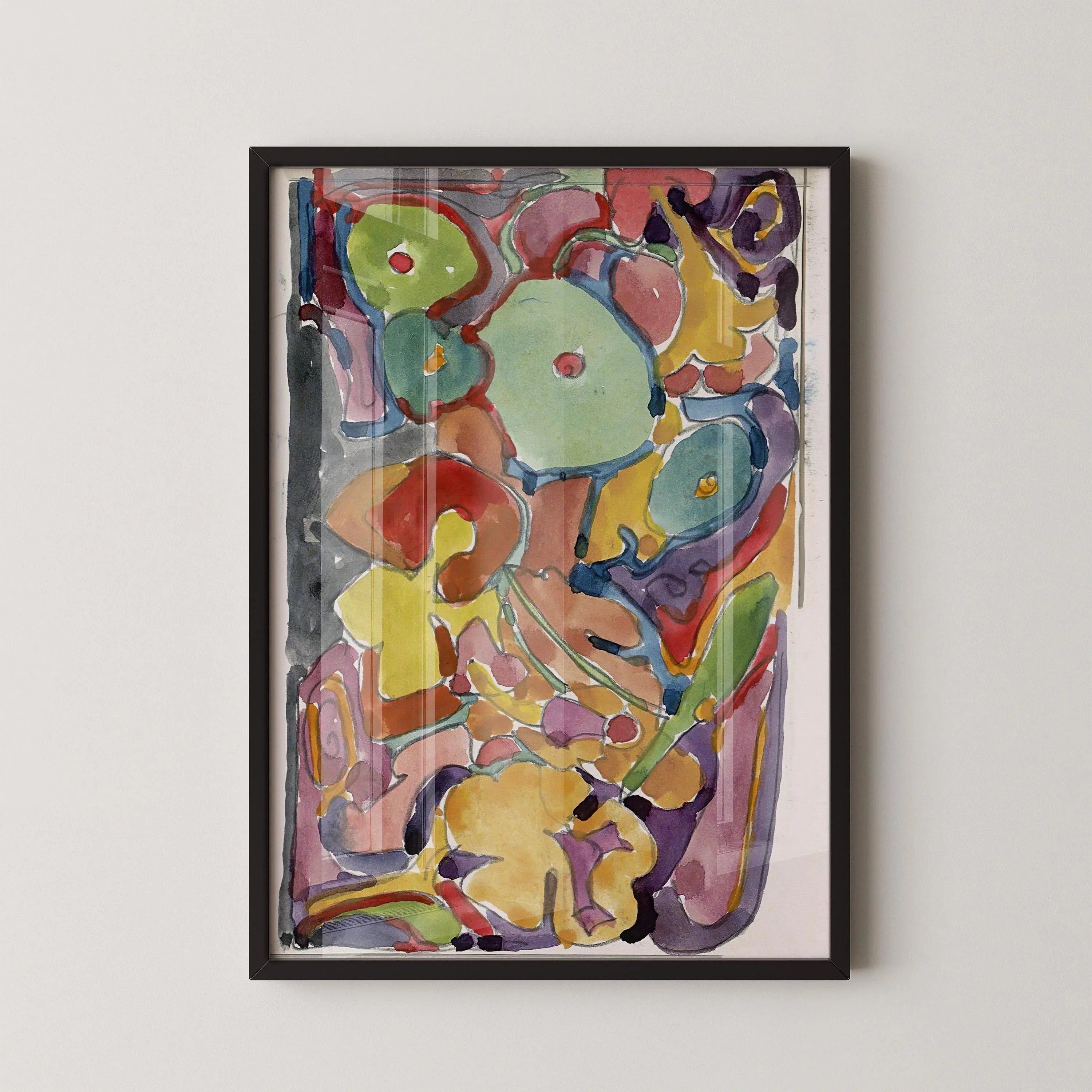 Reijer Stolk – Vivid Floral Abstraction (c. 1916) | Expressive Modernist Watercolor