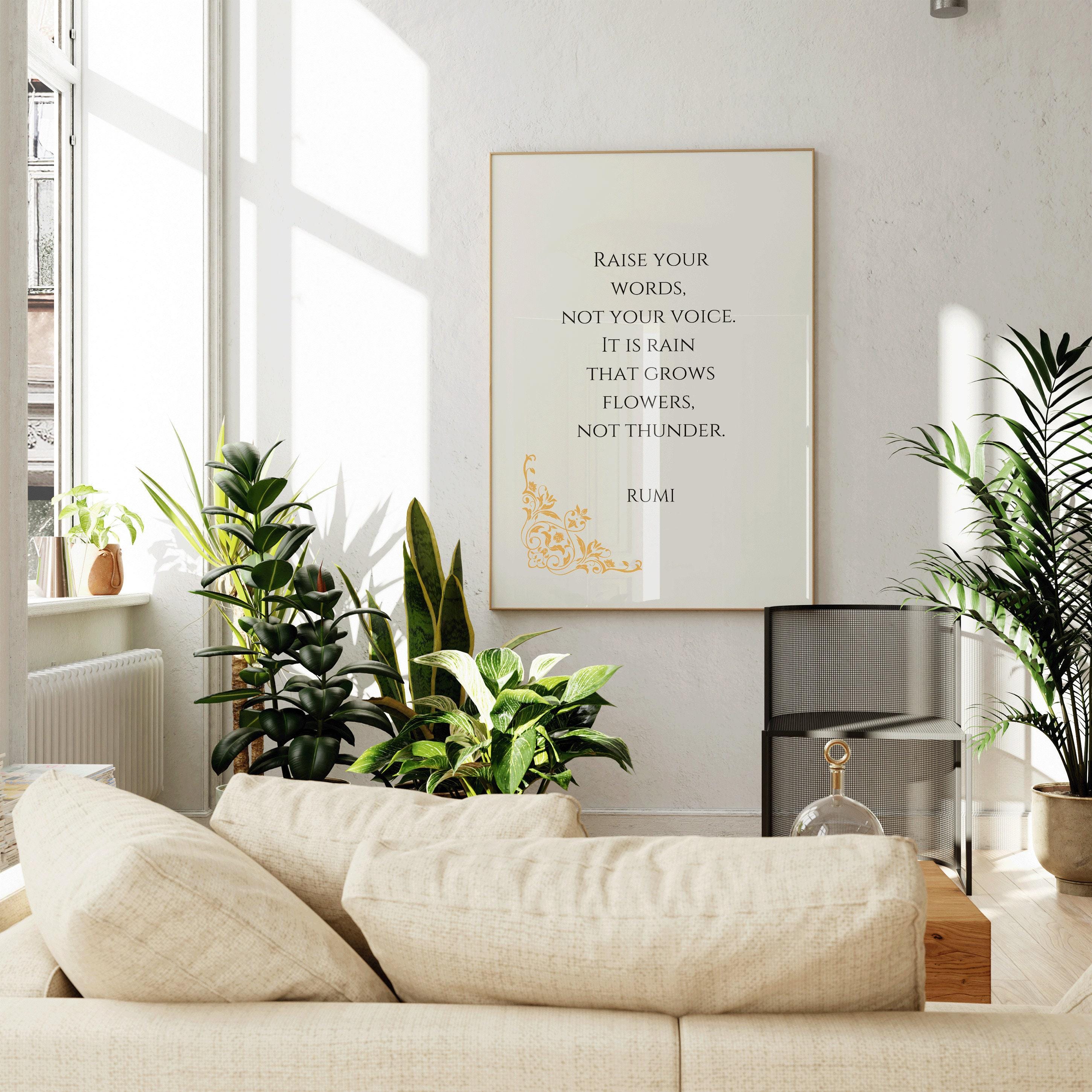 Rumi - Rain and Thunder PREMIUM GICLÉE PRINT | Beige Inspirational Quote Poetry Poster (available handframed or unframed) - 9ArtPrints