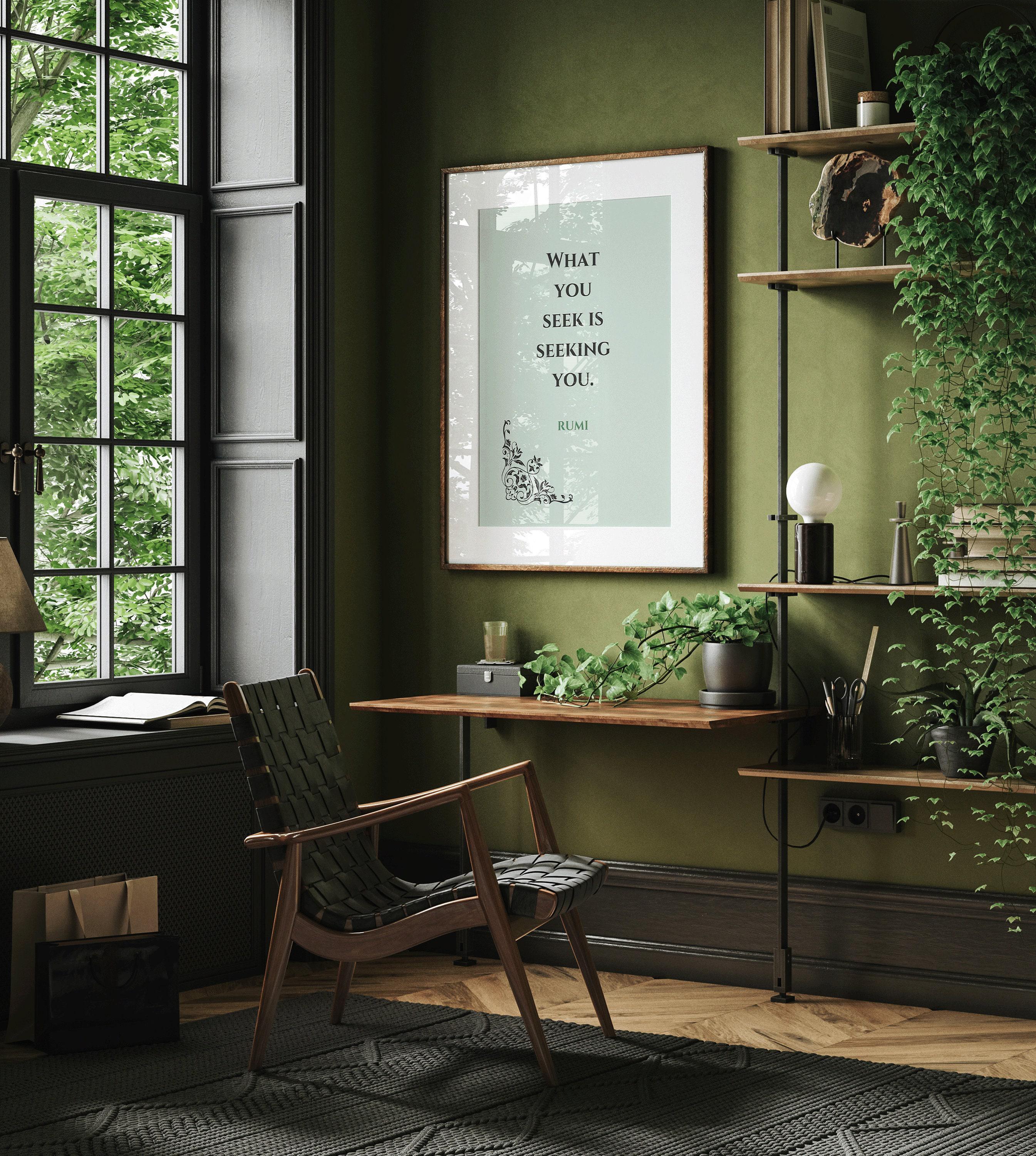 Rumi - Seek PRINT | Mint Green Inspirational Quote Poetry Poster