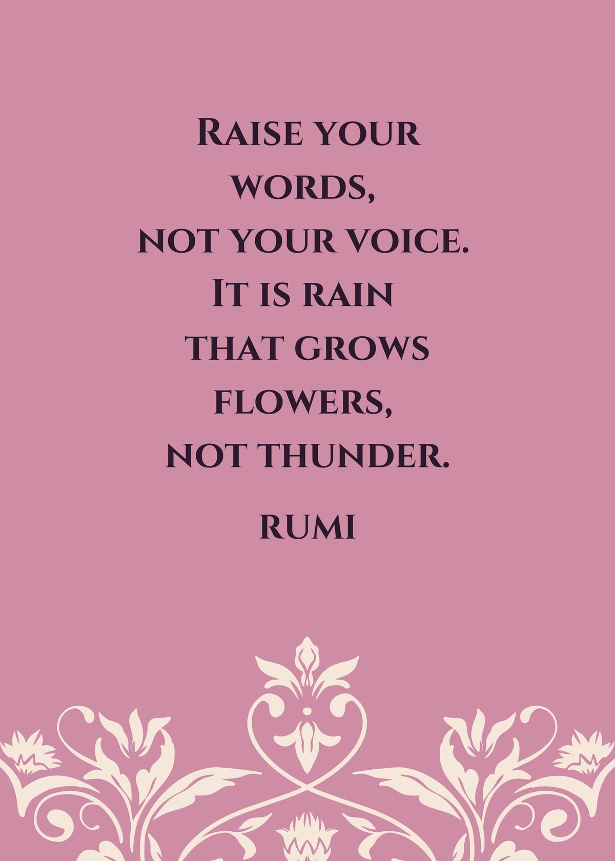 Rumi — Seek | Sufi Poetry Typography Print in Lilac - 9ArtPrints