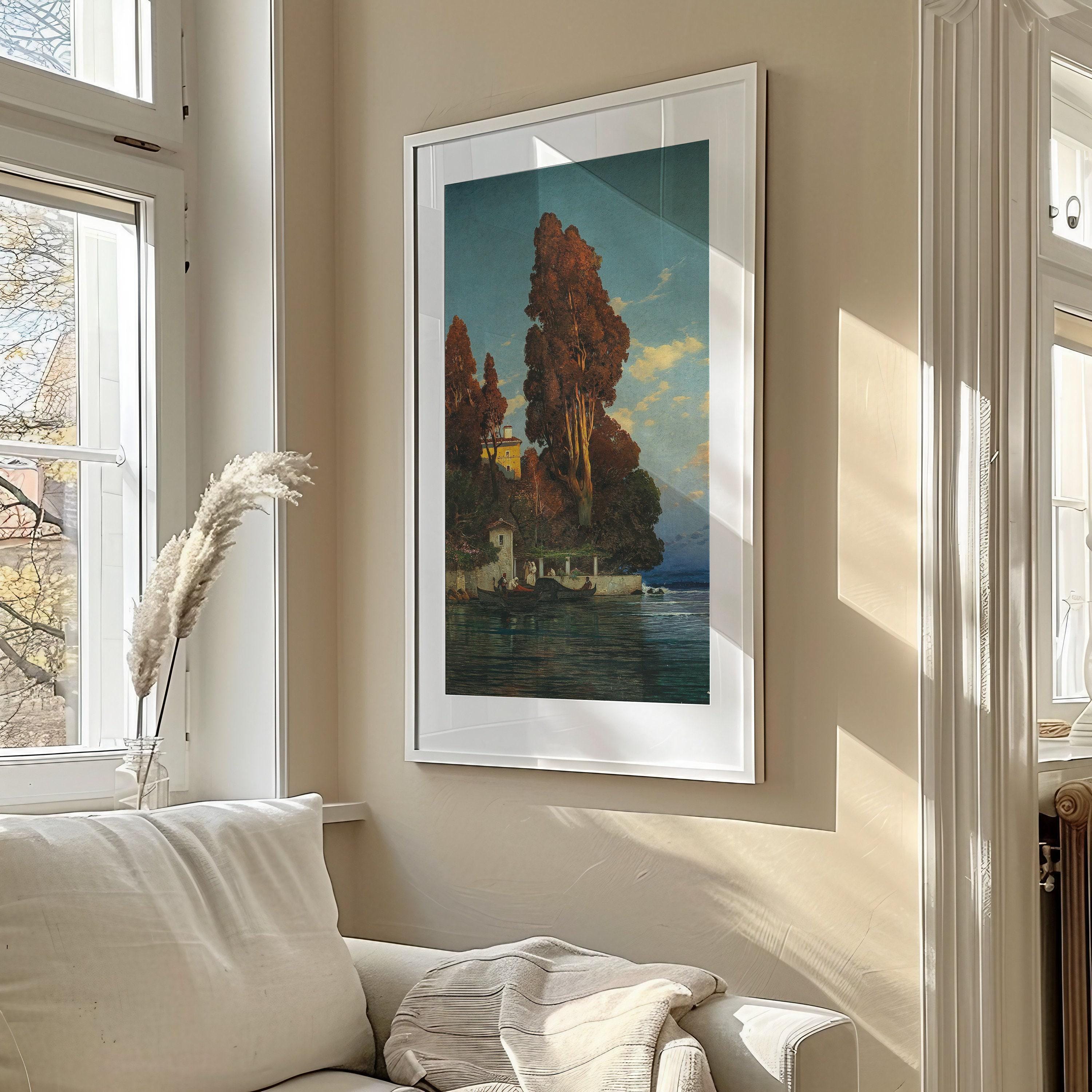 Salomon Corrodi - An Italian Lake | Vintage Orientalist Tall Narrow Vertical Art (available handframed or unframed) 2x1 - 9ArtPrints