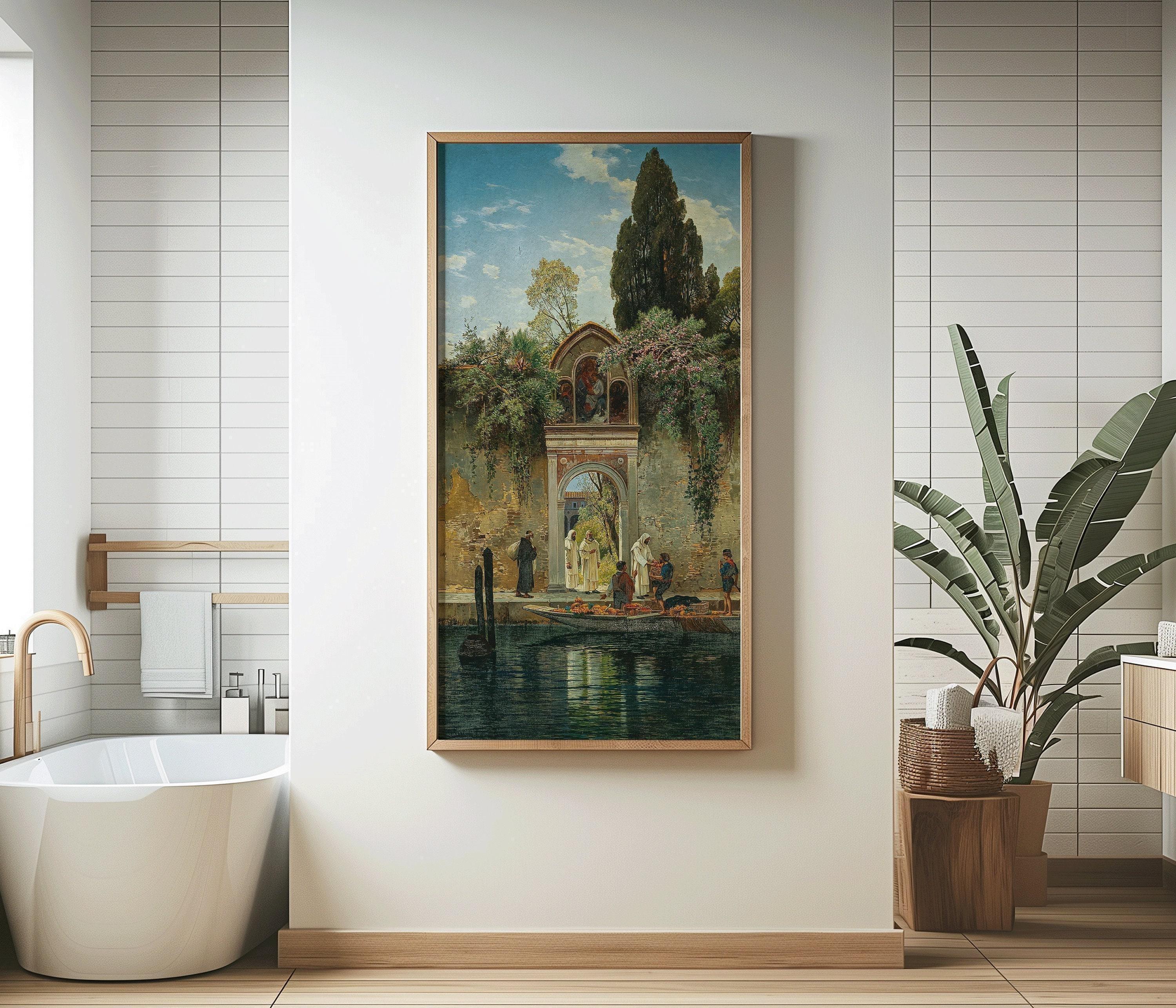 Salomon Corrodi - The Island Monastery of San Lazzaro, Venice | Vintage Orientalist Narrow Vertical Art (available framed or unframed) 2x1 - 9ArtPrints