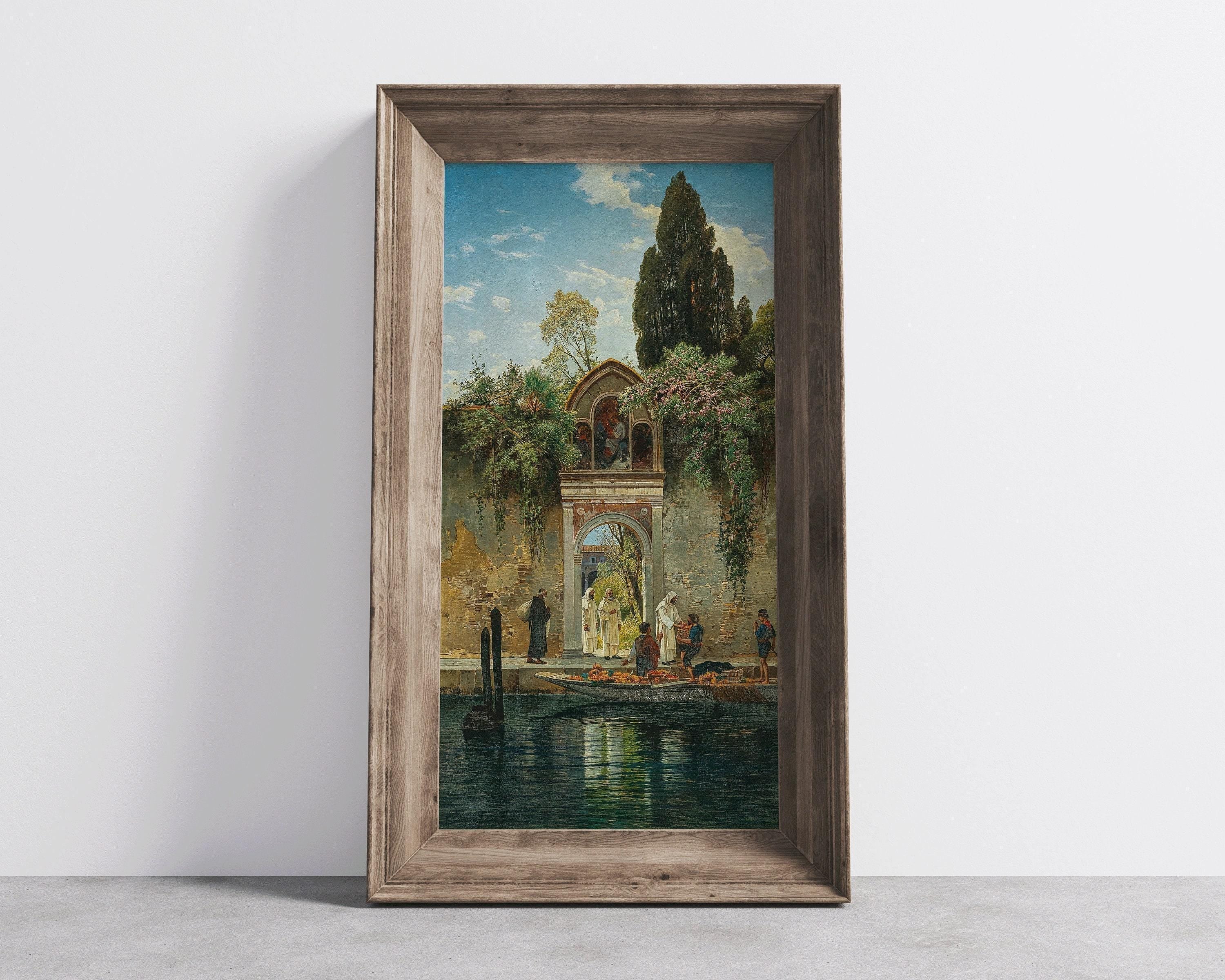Salomon Corrodi - The Island Monastery of San Lazzaro, Venice | Vintage Orientalist Narrow Vertical Art (available framed or unframed) 2x1 - 9ArtPrints