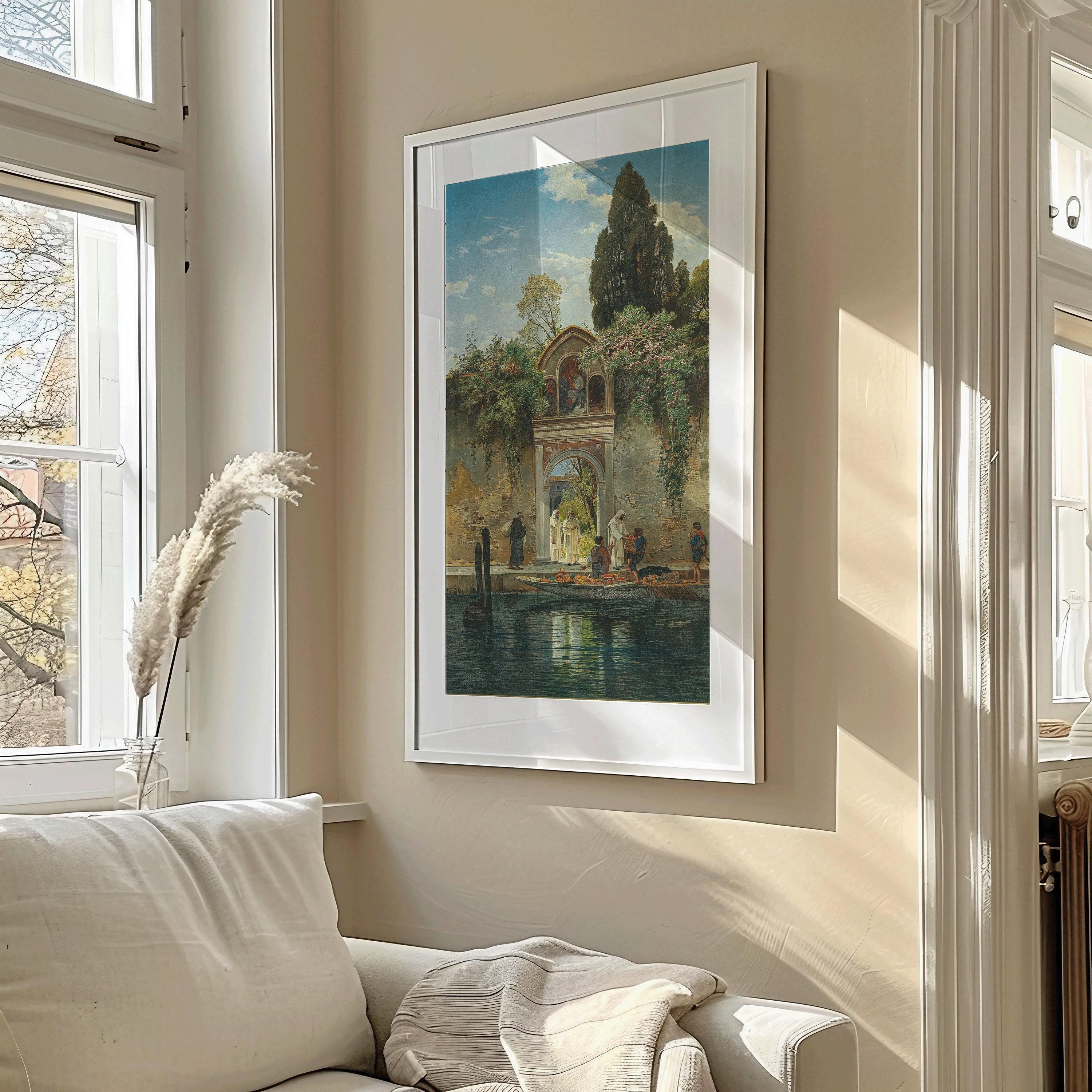 Salomon Corrodi - The Island Monastery of San Lazzaro, Venice | Vintage Orientalist Narrow Vertical Art (available framed or unframed) 2x1 - 9ArtPrints