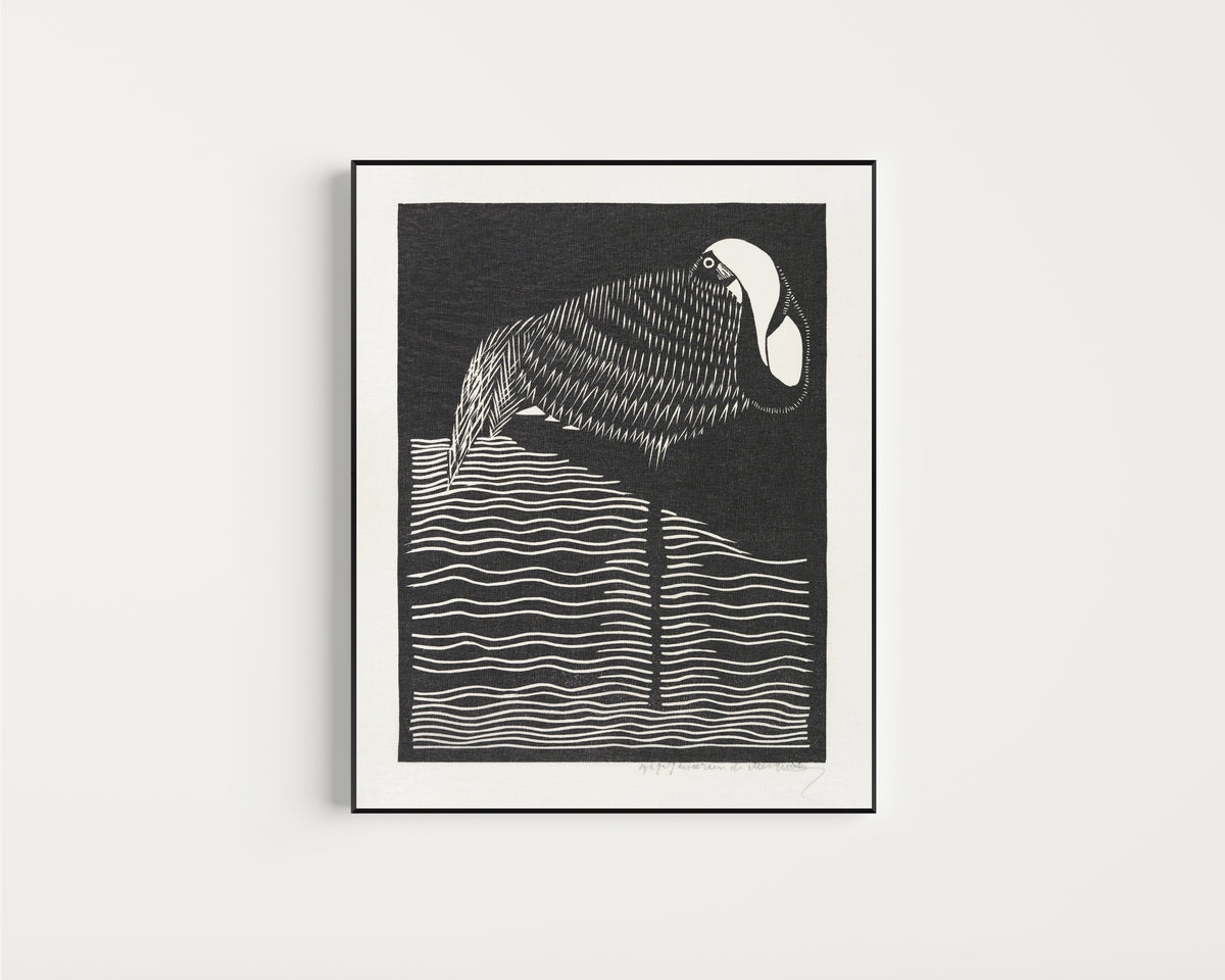 Samuel Jessurun de Mesquita — White-necked Crane | Woodcut Print