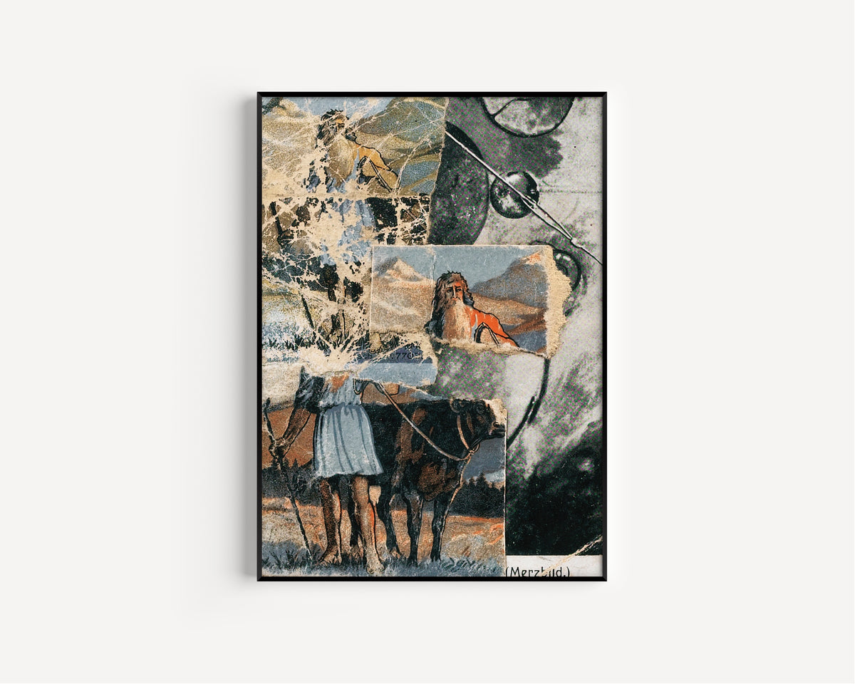Kurt Schwitters — Sans Titre (Collagierte Bildpostkarte Das Kreisen) | Fine Art Print