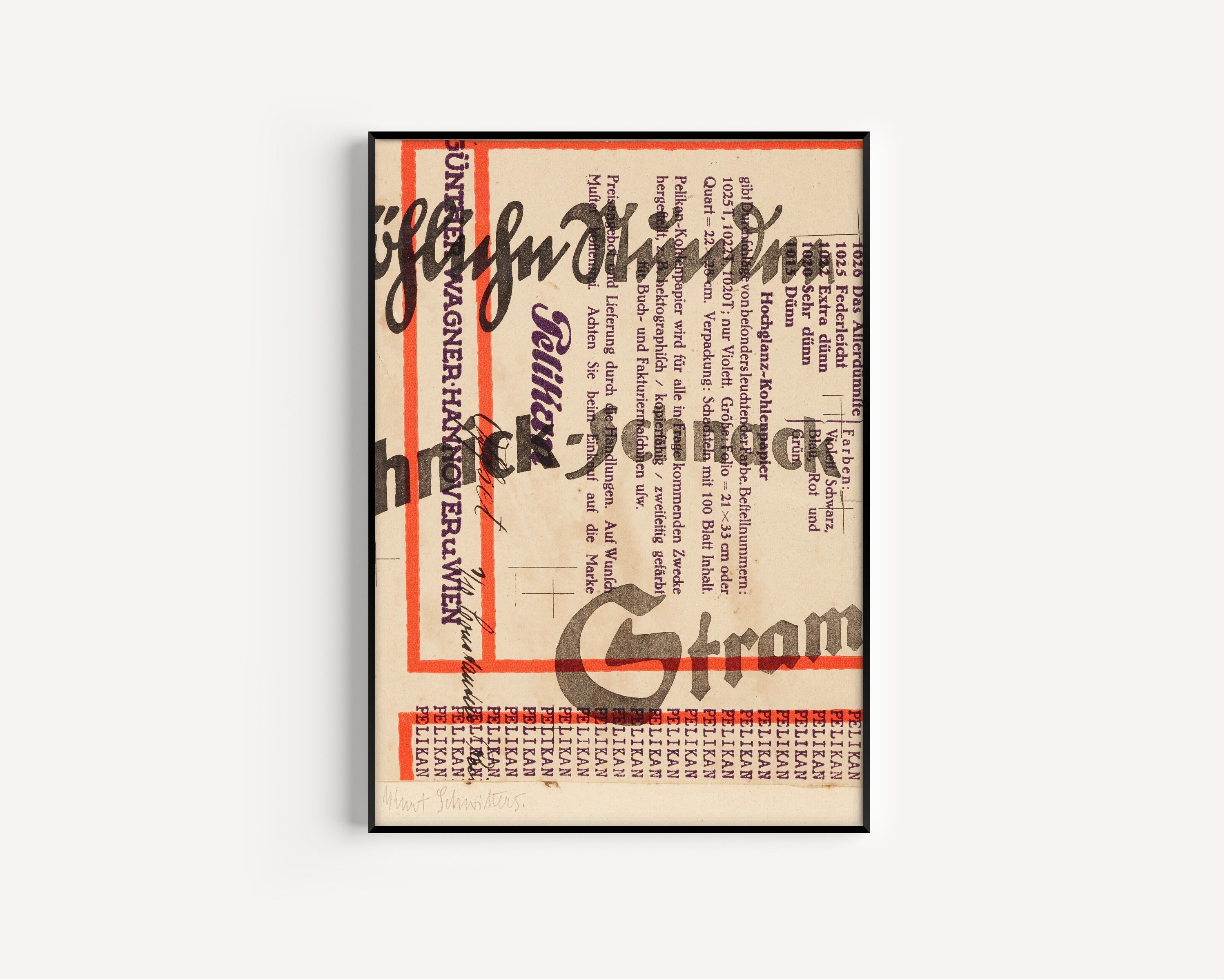 Kurt Schwitters — Schnack (Pelikan) | Fine Art Print
