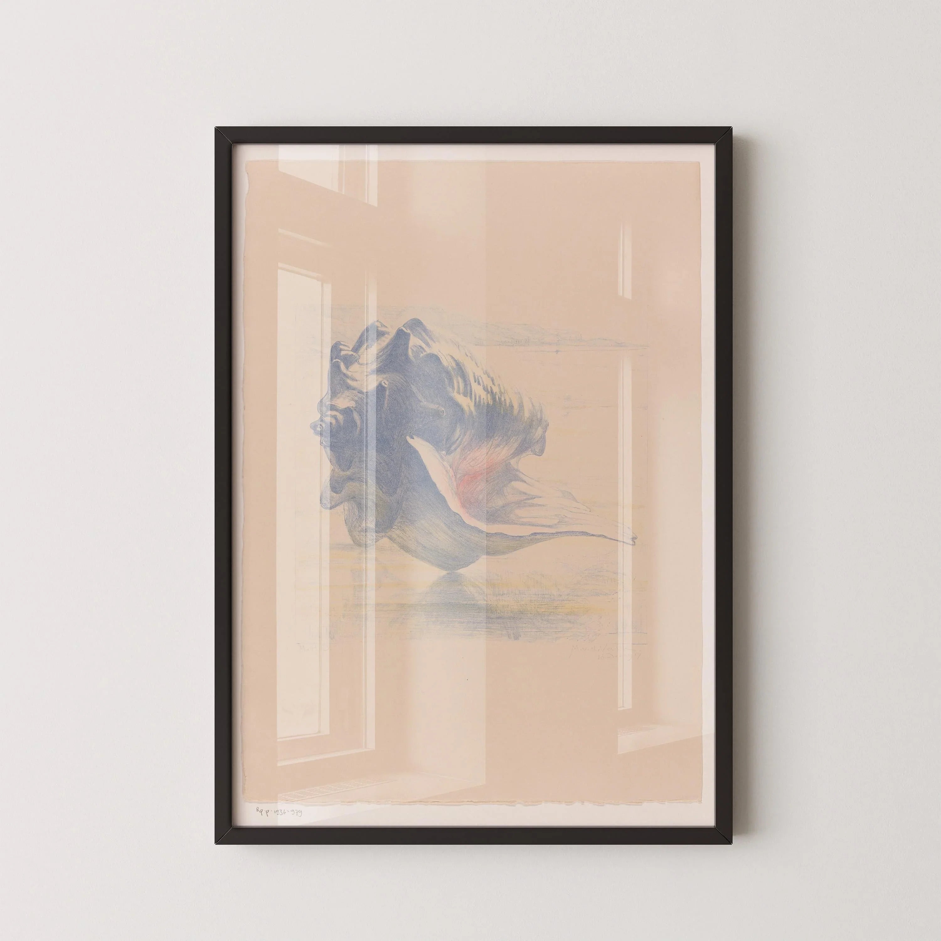 Seashell Art Print: Maurits van der Valk, Beige and Blue - 9ArtPrints