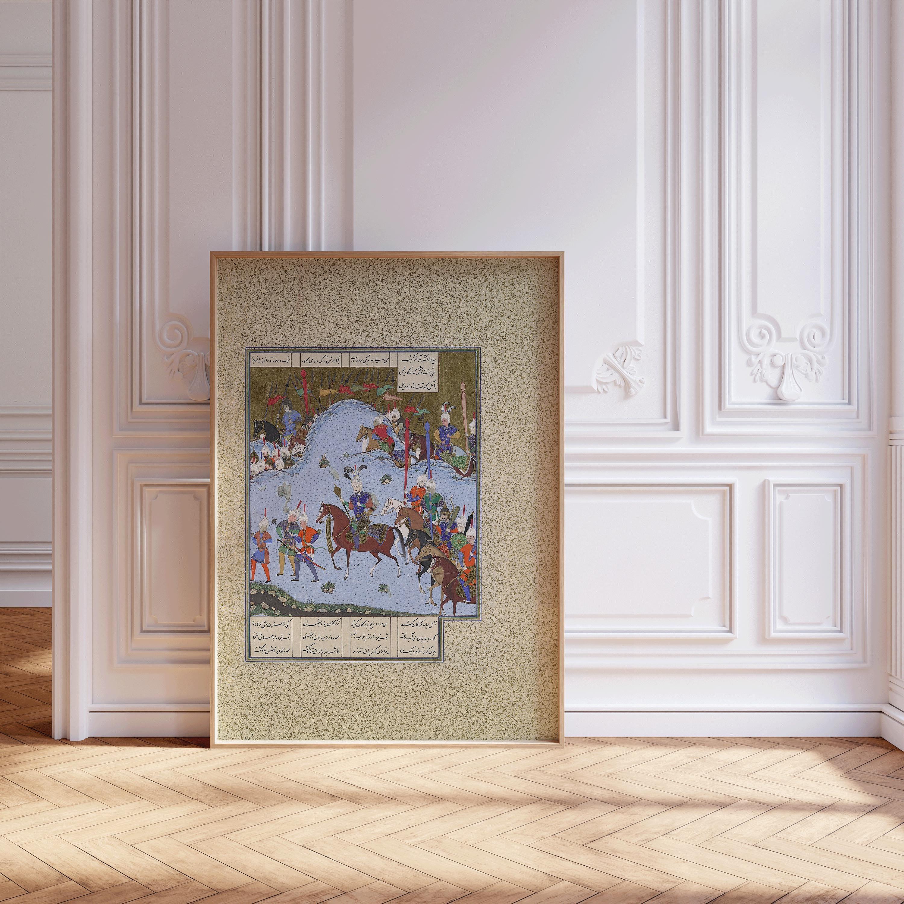 Shahnameh Giclee Art Print: Bahram Gur Persian Miniature (Framed & Unframed Available) - 9ArtPrints