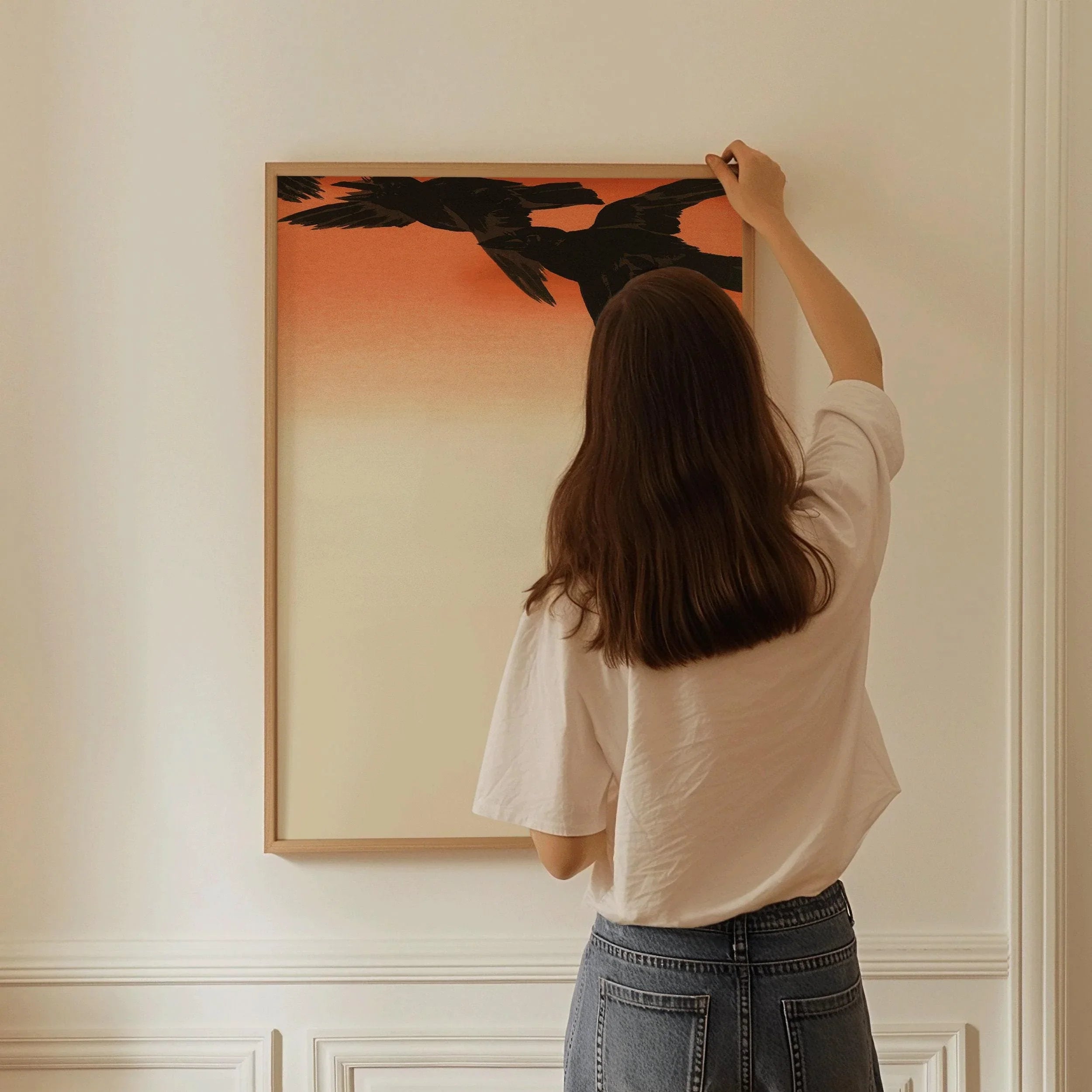 Shibata Zeshin - Crows at Dusk | PRINT | Vintage Japanese Woodblock Art (available handframed ready to hang or unframed) - 9ArtPrints