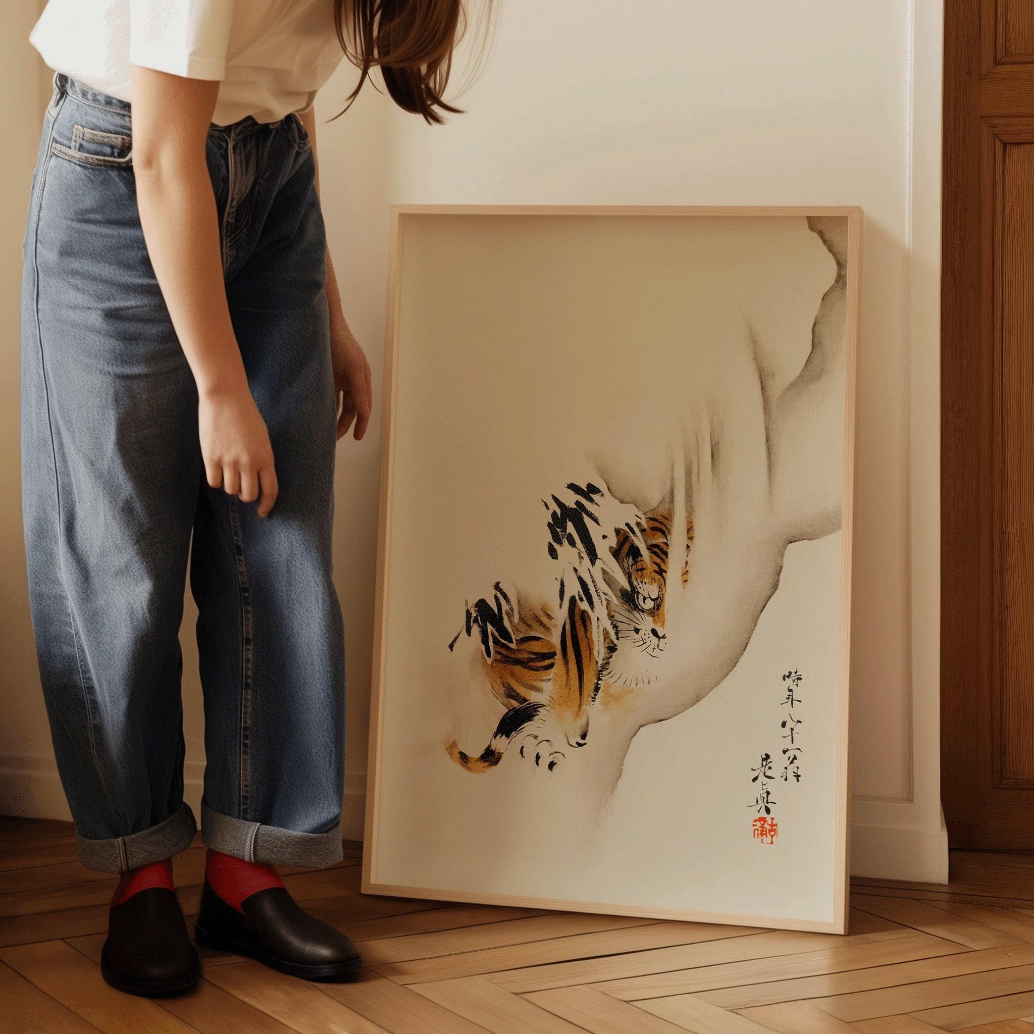 Shibata Zeshin - Tiger | PRINT | Vintage Japanese Woodblock Art (available handframed ready to hang or unframed) - 9ArtPrints